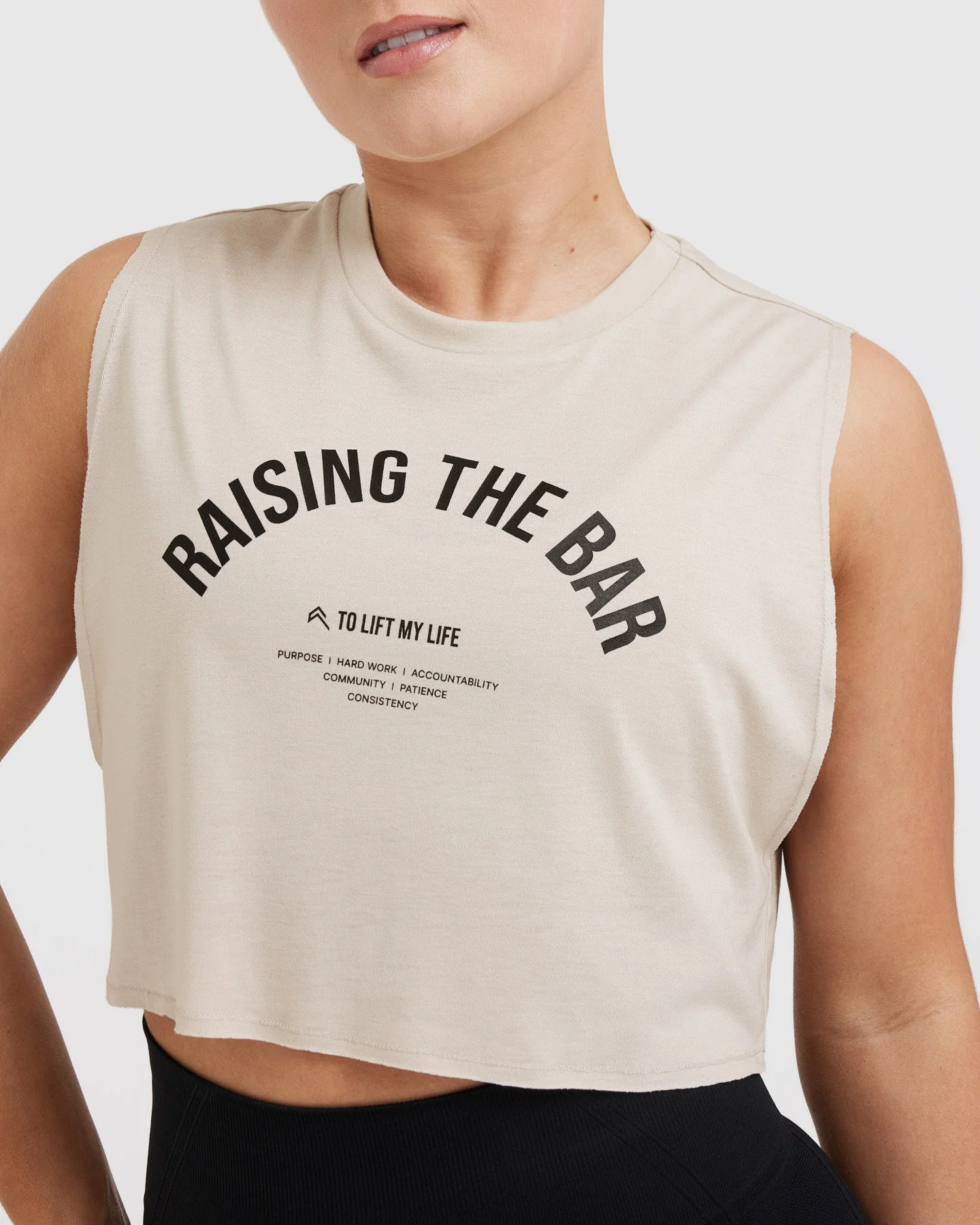 Raising The Bar Graphic Muscle Crop Vest | Sand - Image 4