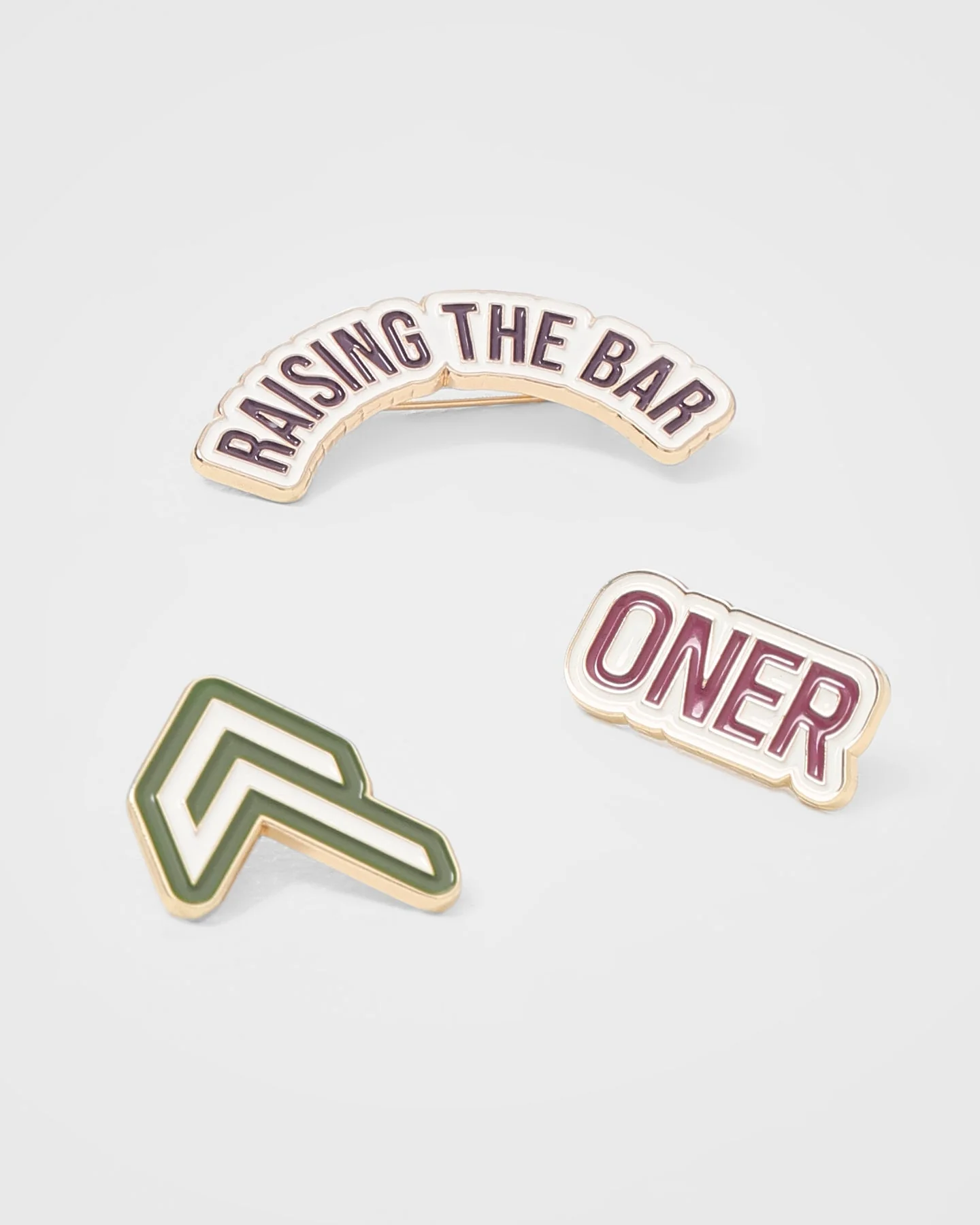 Raising The Bar Graphic Pins 3 Pack | Velvet Pink/Khaki - Image 3