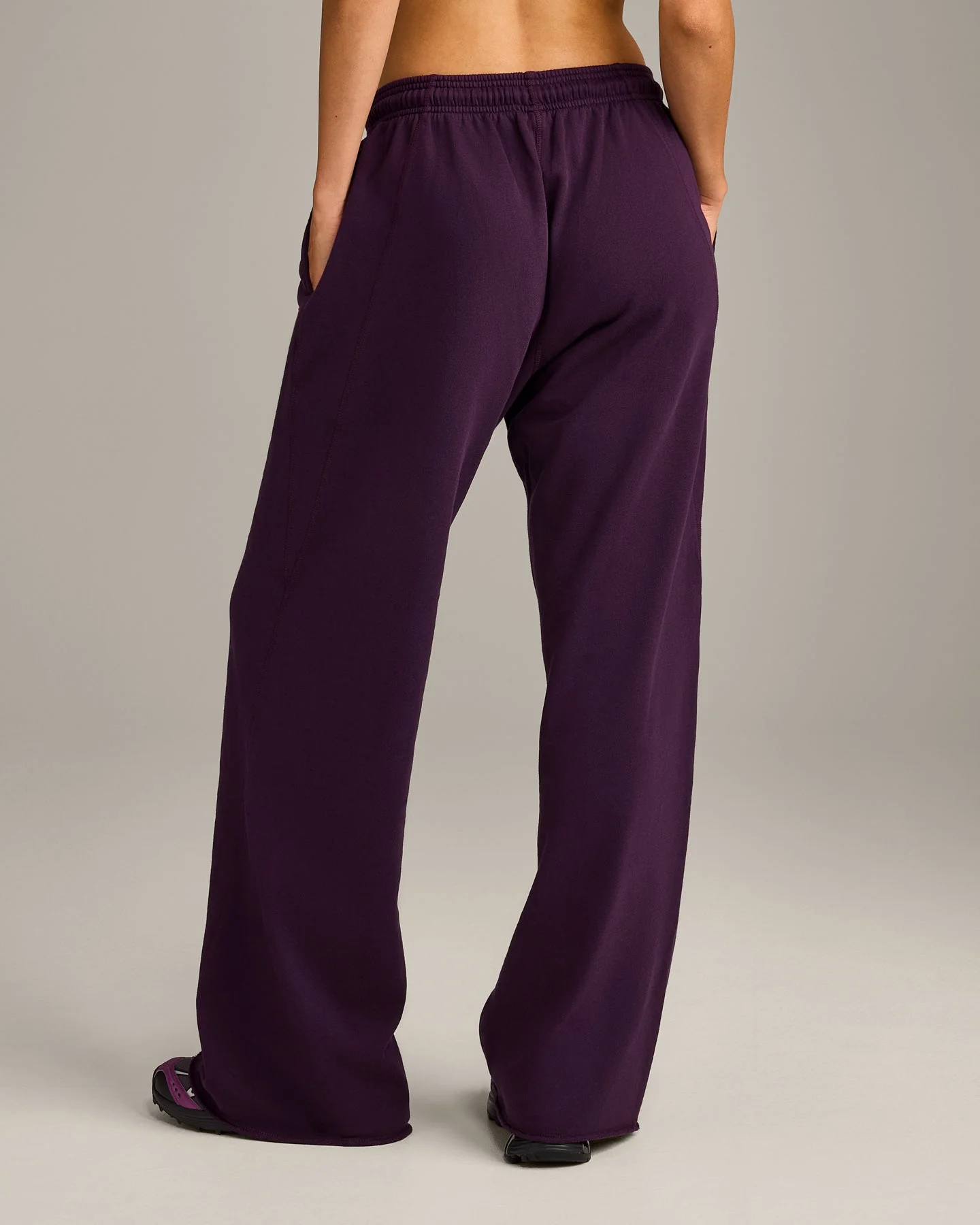 Raw Cut Lounge Wide Leg Joggers | Washed Blackberry Purple - Image 2