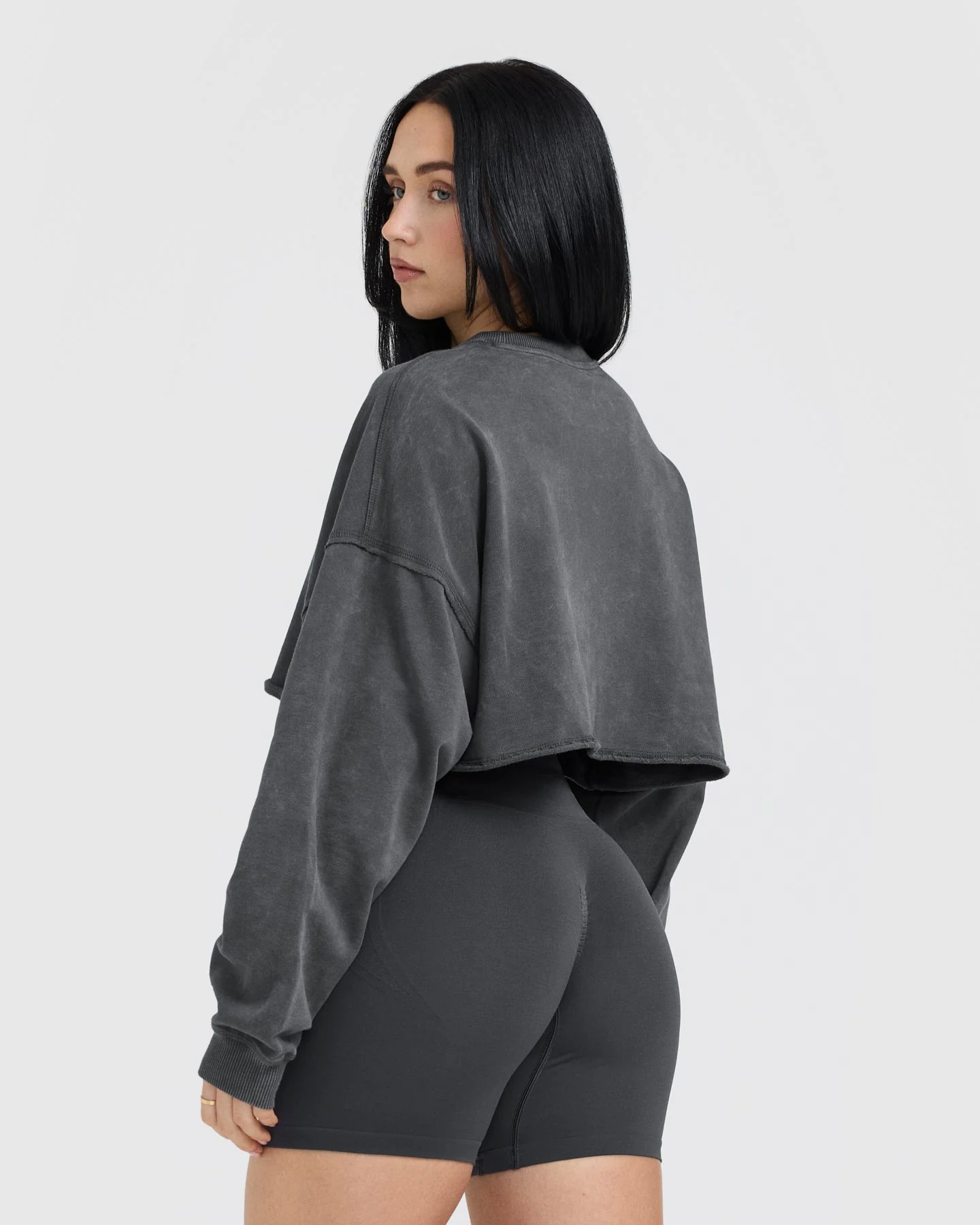Raw Lounge Crop Sweatshirt | Coal - Image 2