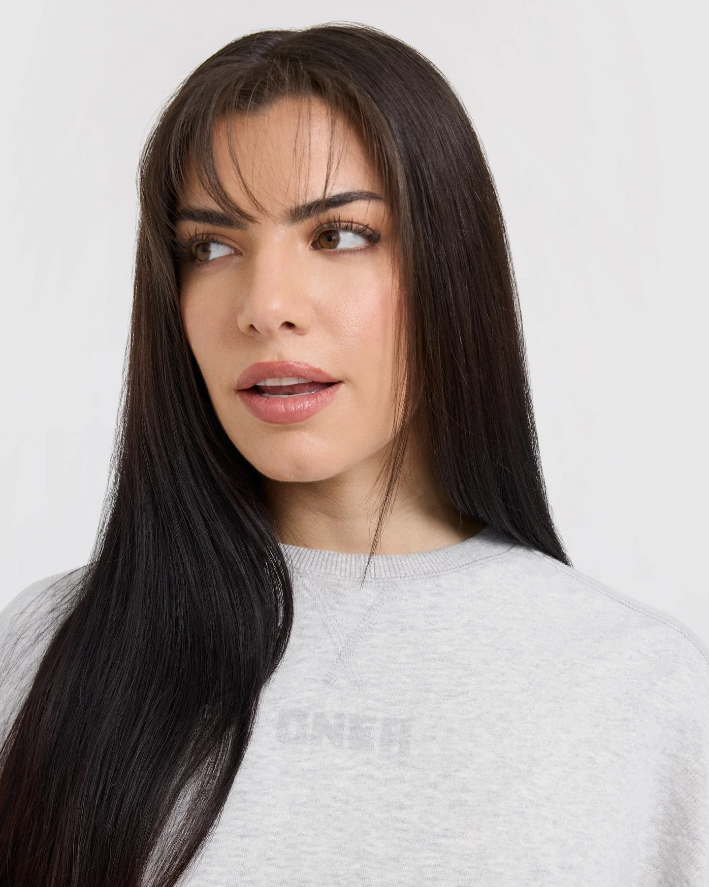 Raw Lounge Crop Sweatshirt | Light Grey Marl - Image 5