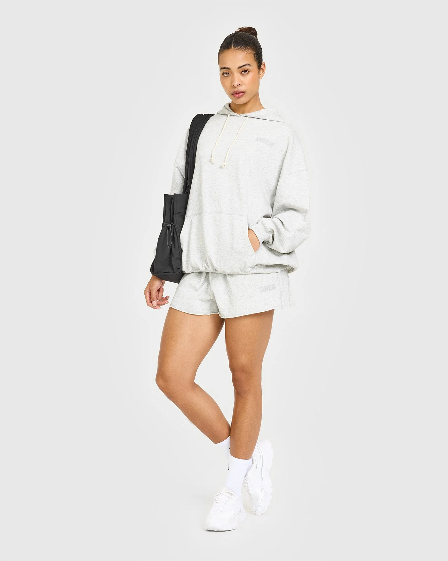 Raw Lounge Oversized Hoodie | Light Grey Marl - Image 3