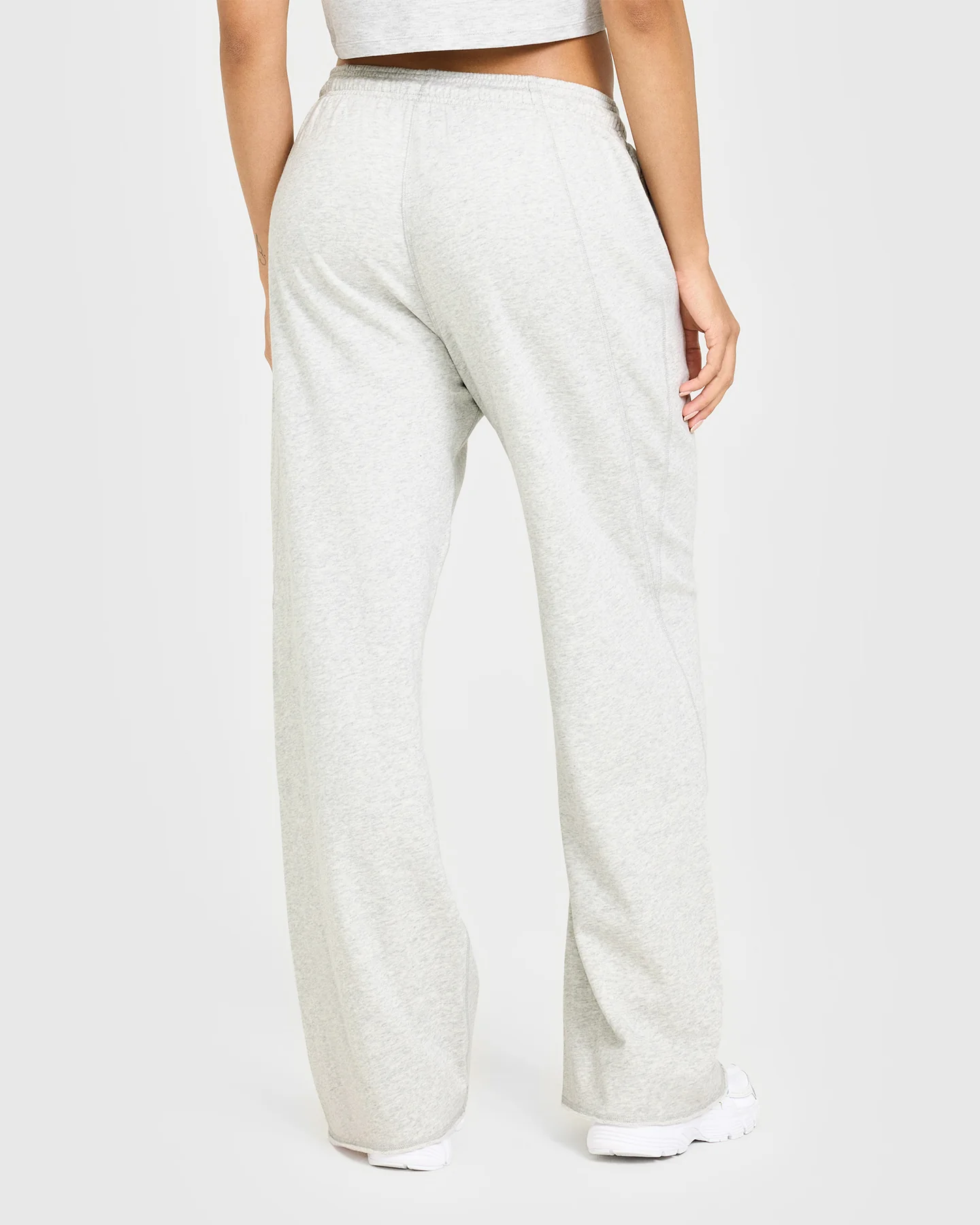 Raw Lounge Wide Leg Joggers | Light Grey Marl - Image 2