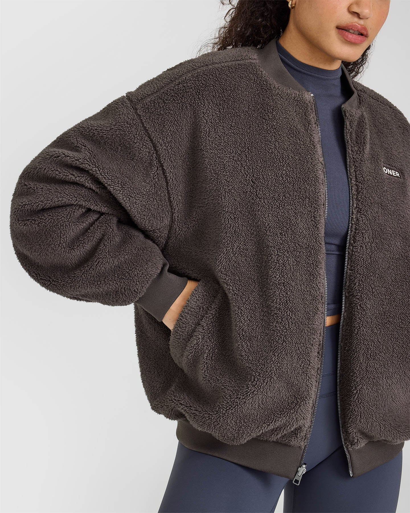 Reversible Bomber Jacket | Truffle Brown - Image 5