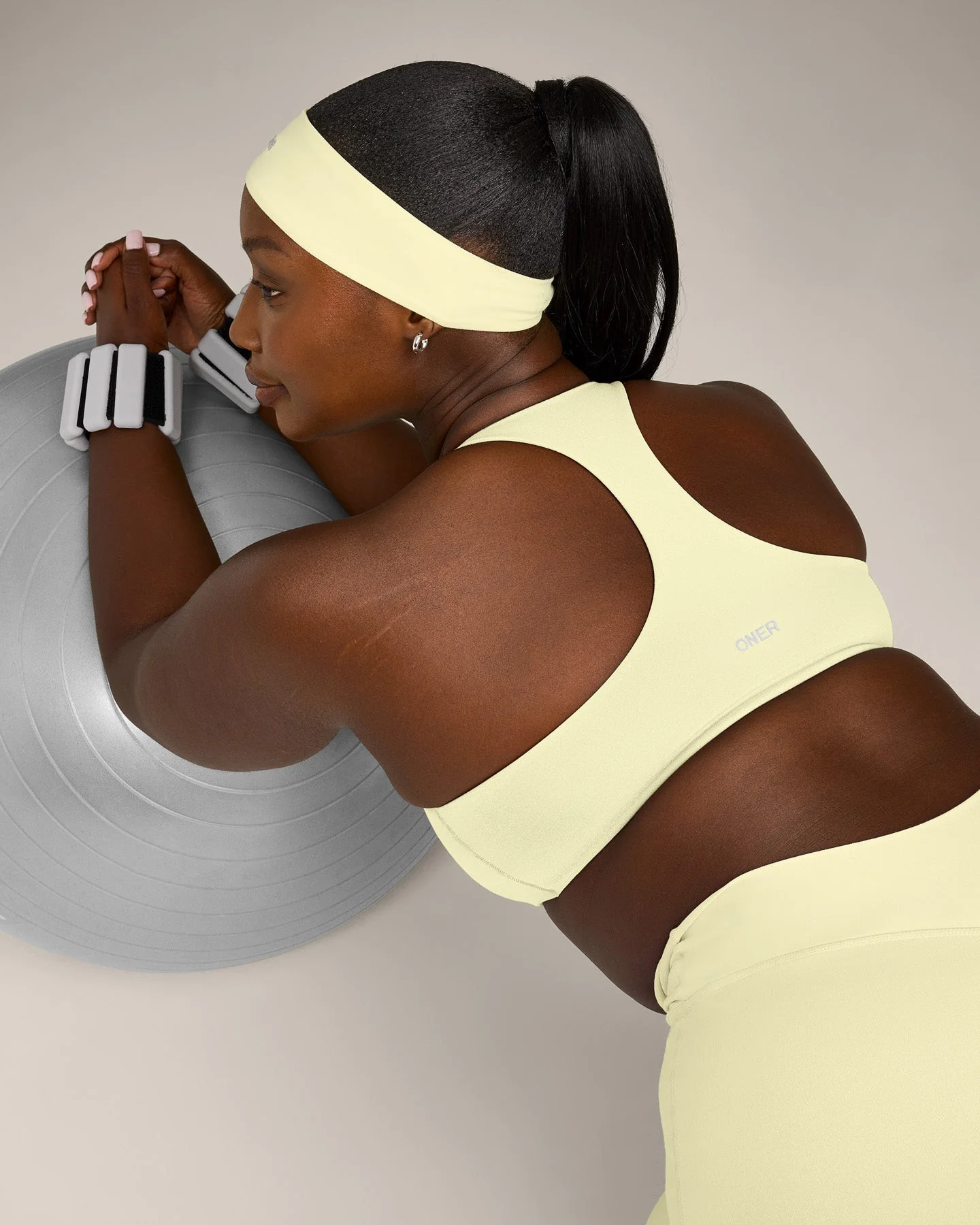 SoftMotion™ Bralette with Grey Logo | Pastel Yellow - Image 2