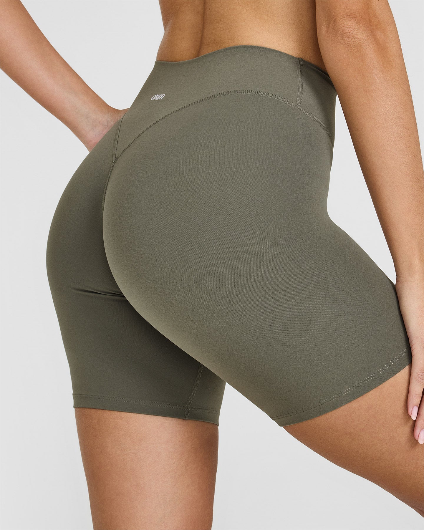 SoftMotion™ Cycling Shorts 8" with White Logo | Alpine Green - Image 5