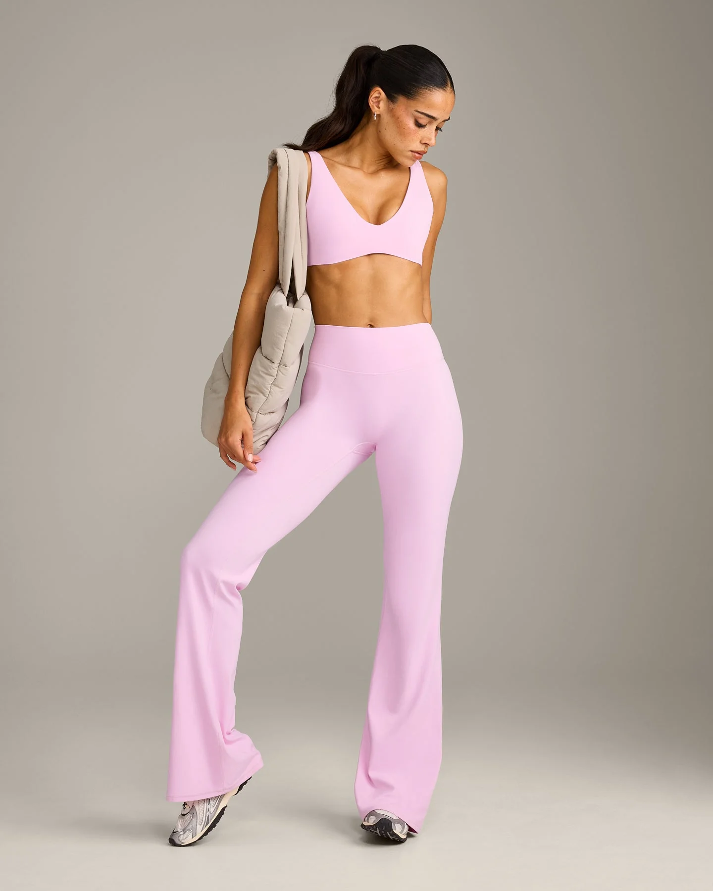 SoftMotion™ Flared Bottoms with Grey Logo | Chalk Pink - Image 3