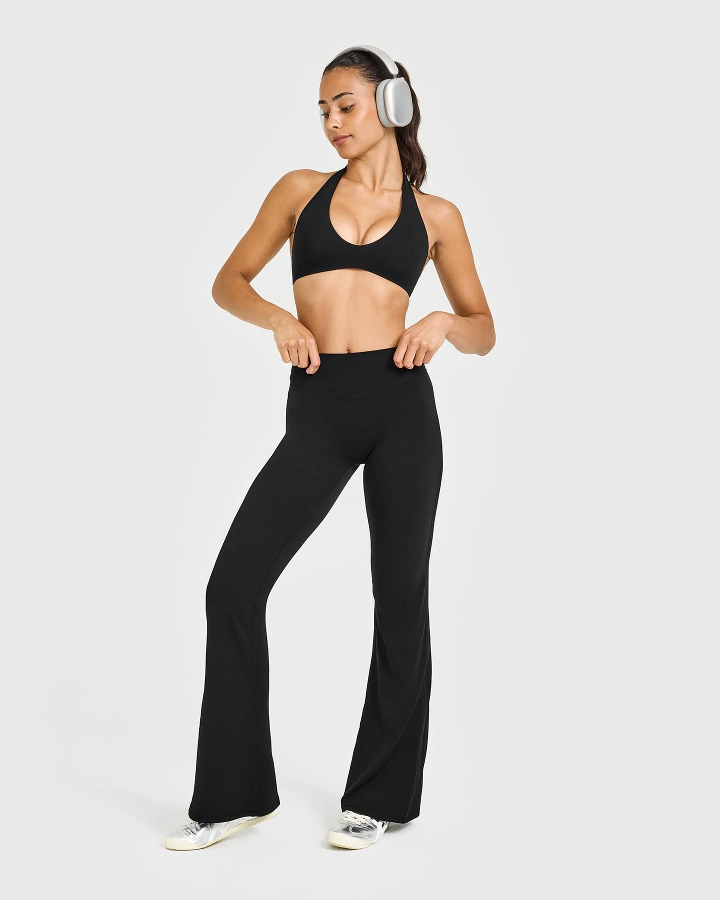 SoftMotion™ Flared Bottoms with White Logo | Black - Image 3