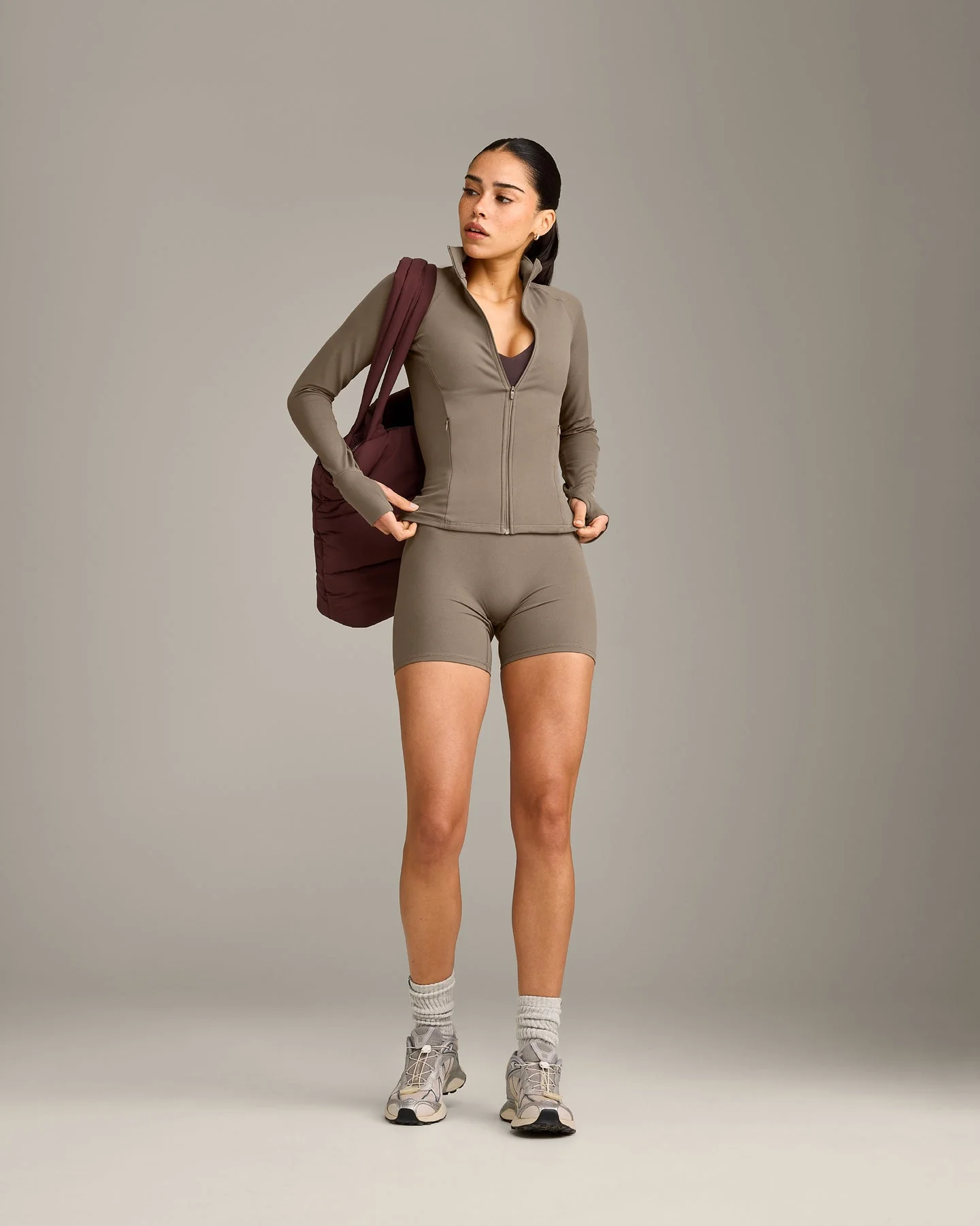 SoftMotion™ Jacket with Grey Logo | Moss Brown - Image 3
