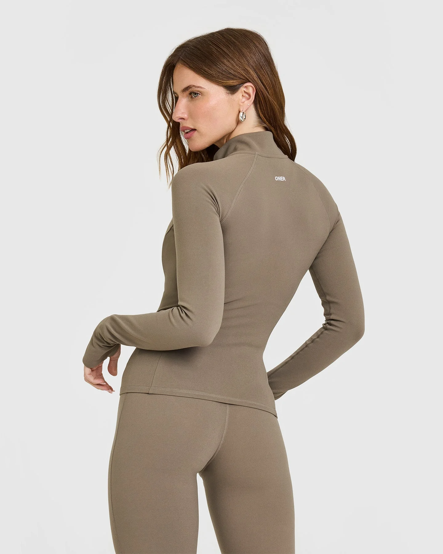 SoftMotion™ Jacket with White Logo | Moss Brown - Image 2