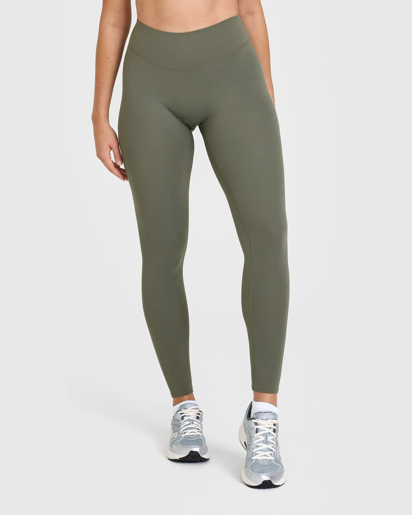 SoftMotion™ Leggings with White Logo | Alpine Green - Image 2