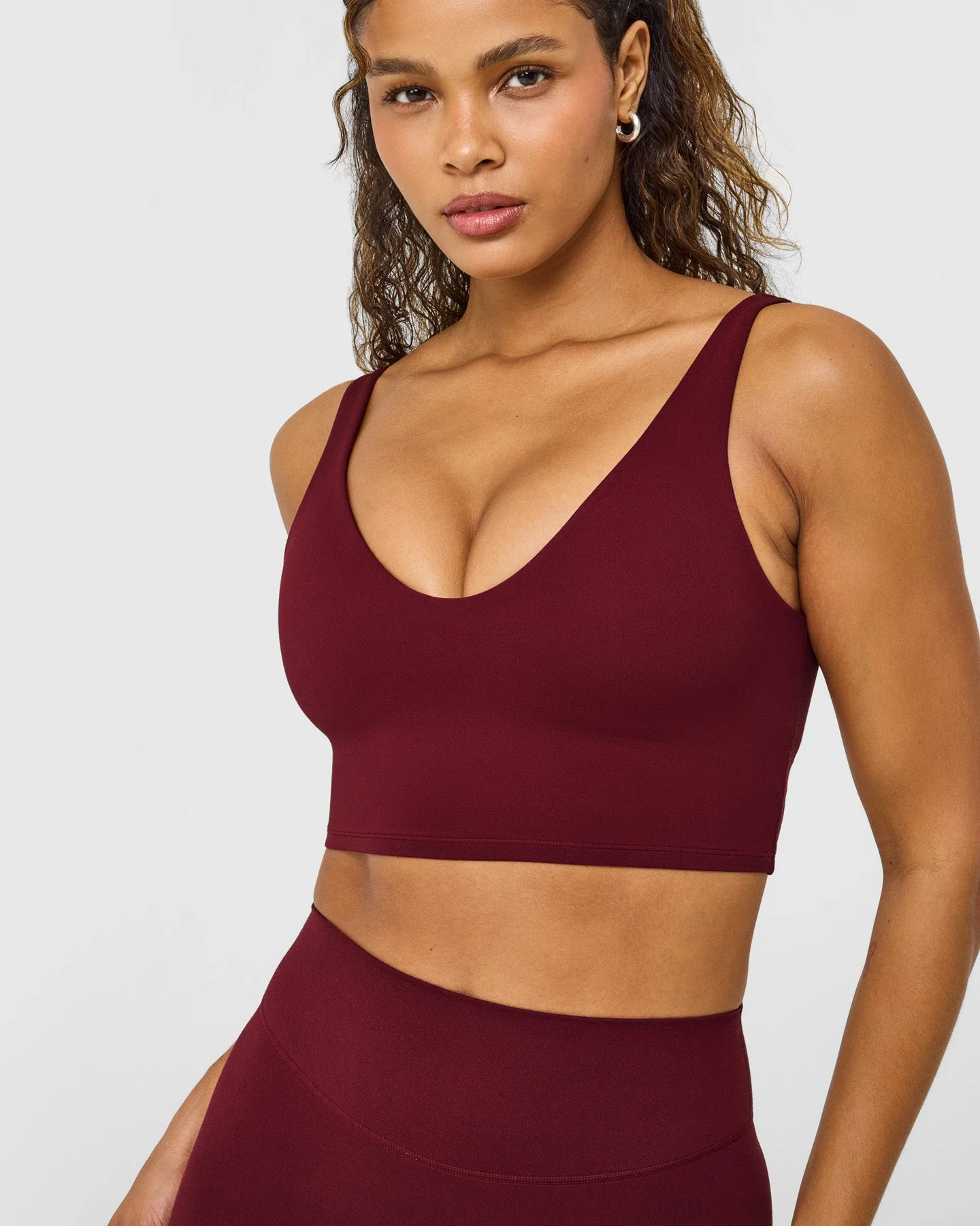 SoftMotion™ Longline Sports Bra with White Logo | Light Rosewood - Image 5