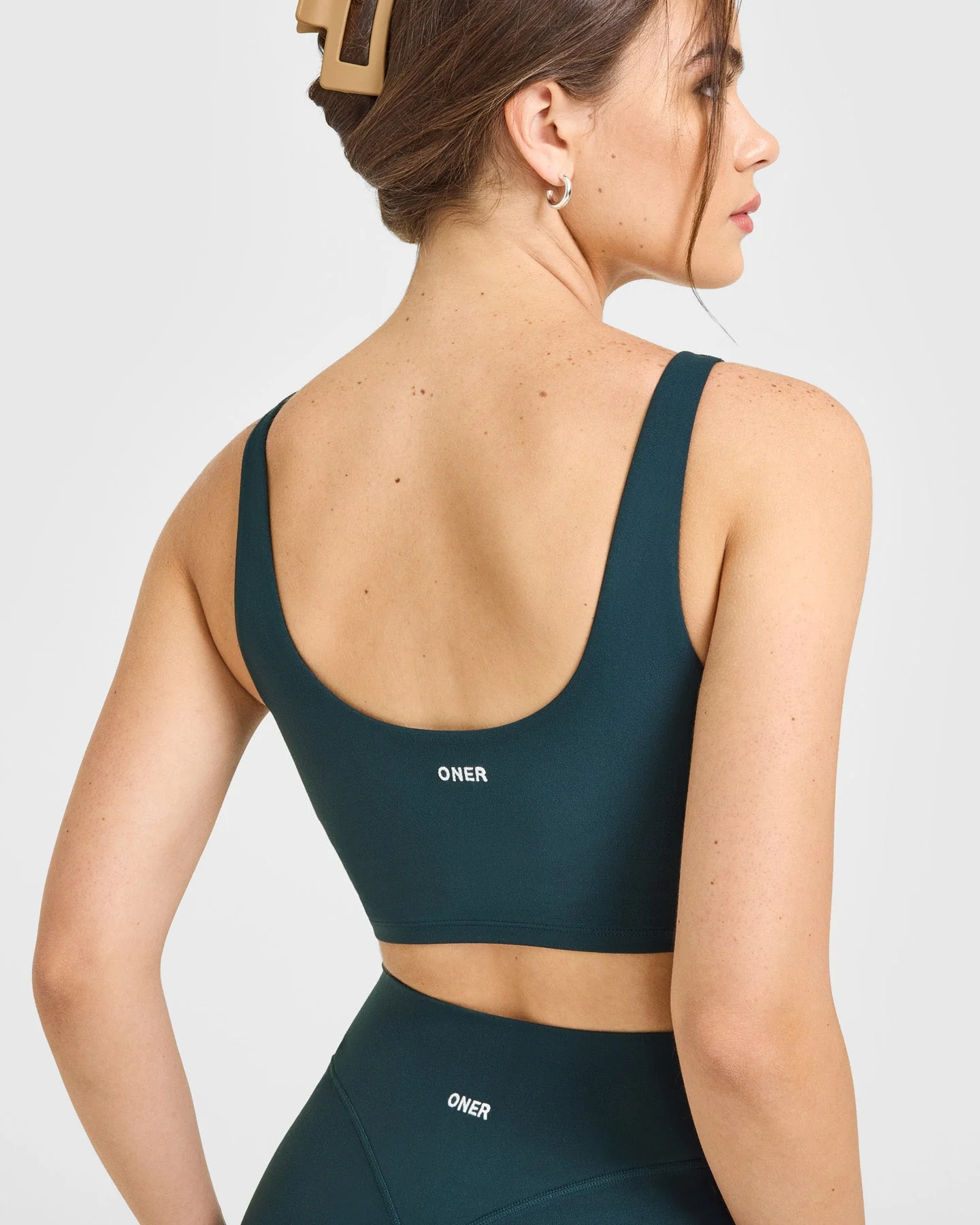 SoftMotion™ Longline Sports Bra with White Logo | Oil Blue - Image 5