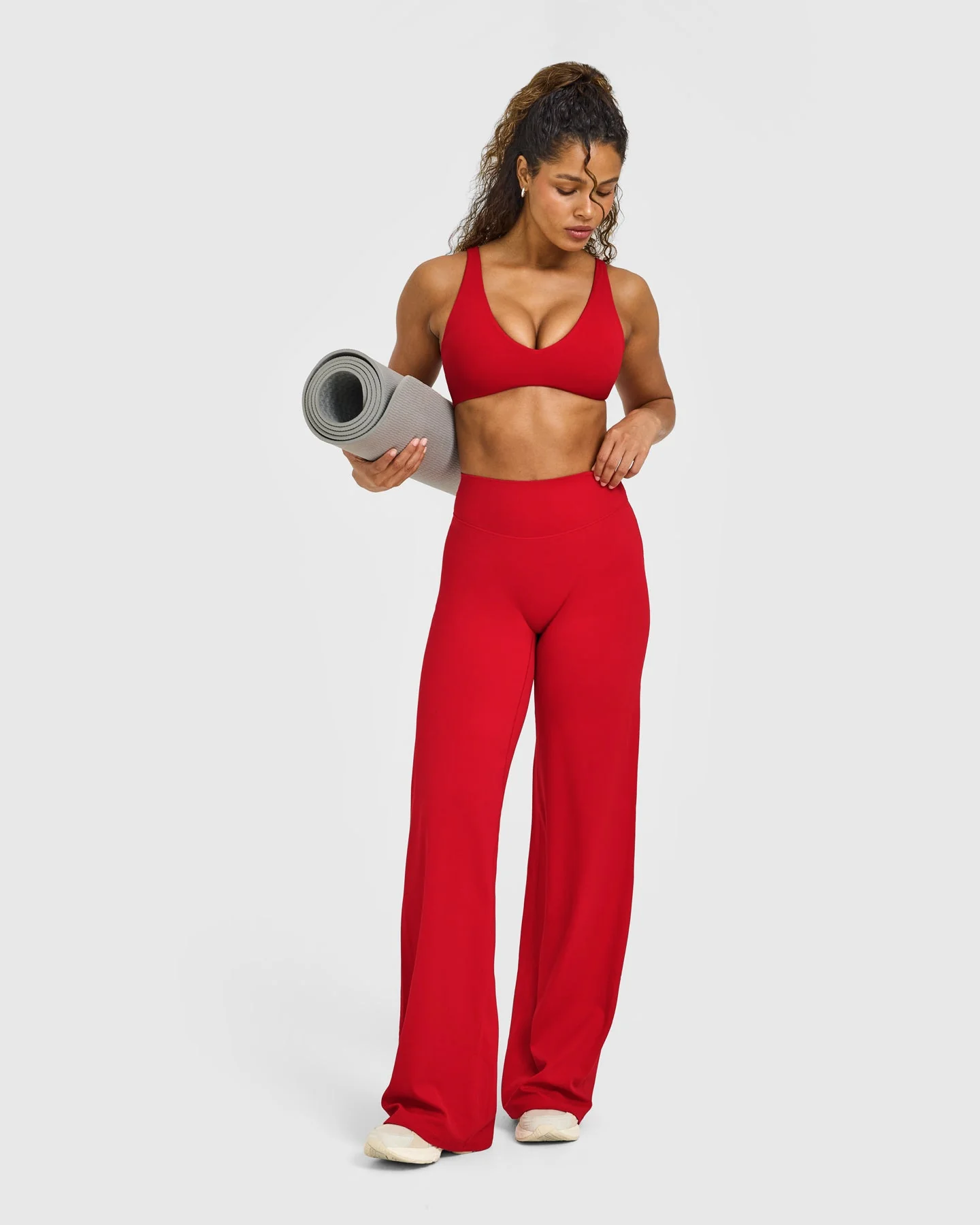 SoftMotion™ Scoop Back Bralette with White Logo | Light Toasted Red - Image 3