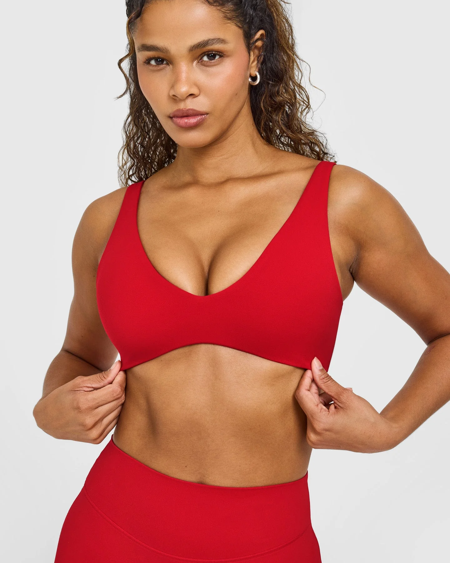 SoftMotion™ Scoop Back Bralette with White Logo | Light Toasted Red - Image 5