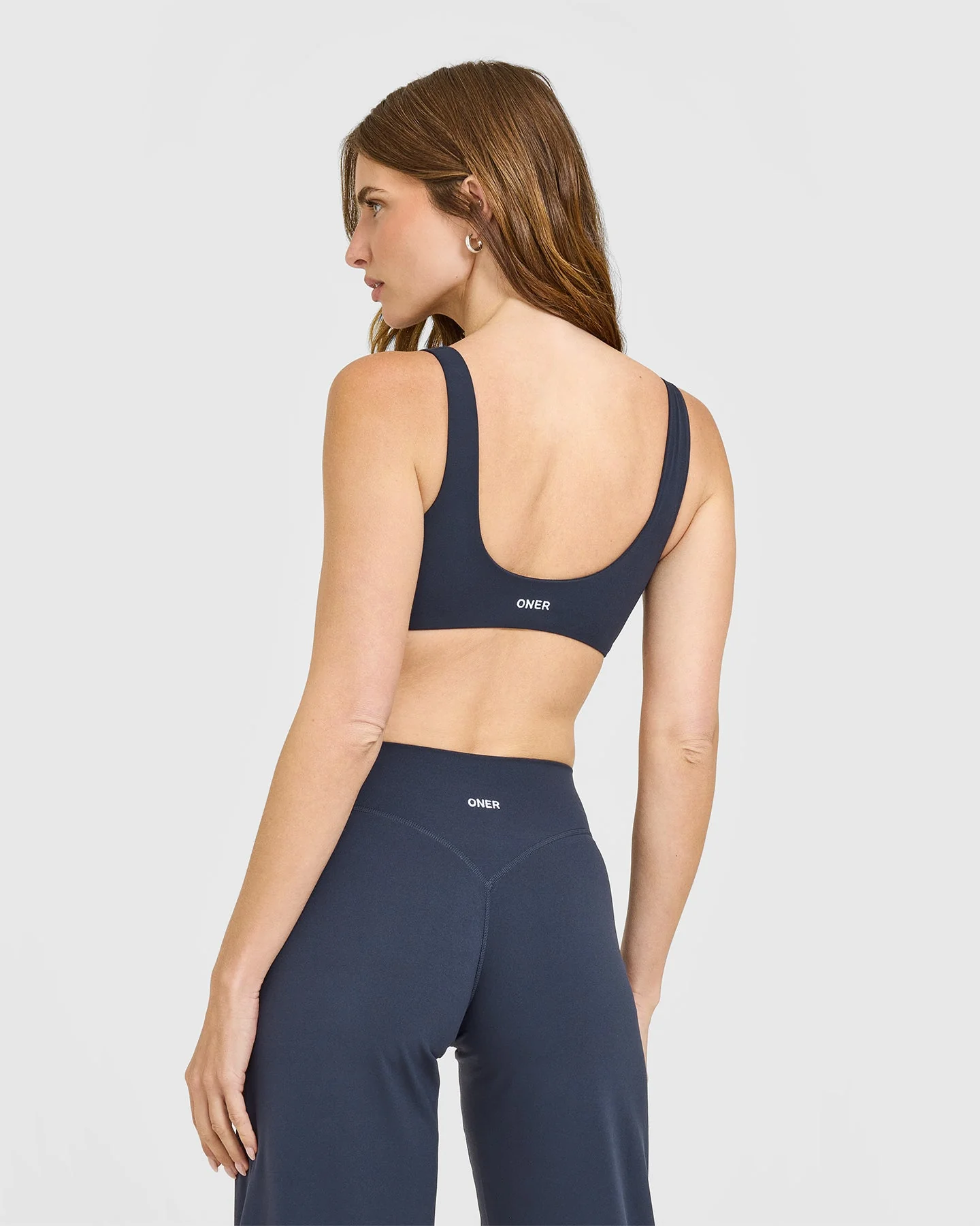 SoftMotion™ Scoop Back Bralette with White Logo | True Blue - Image 5
