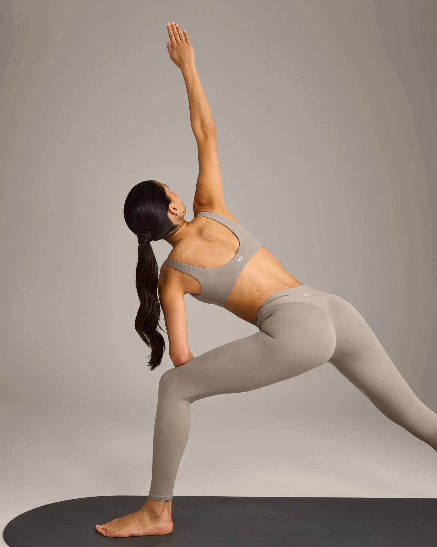 SoftMotion™ Scoop Back Bralette with White Logo | Warm Sand - Image 3