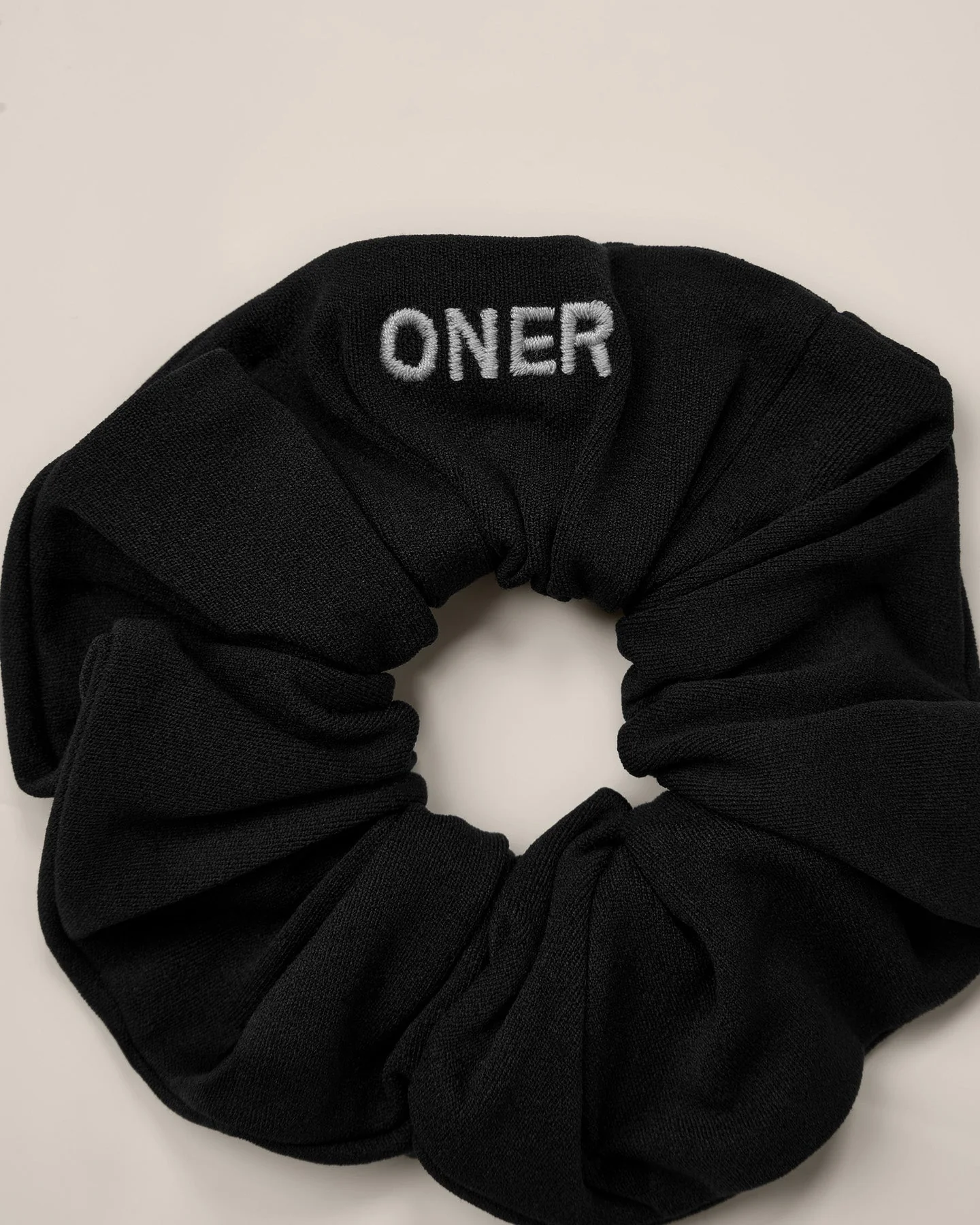 SoftMotion™ Scrunchie with Grey Logo | Black - Image 6