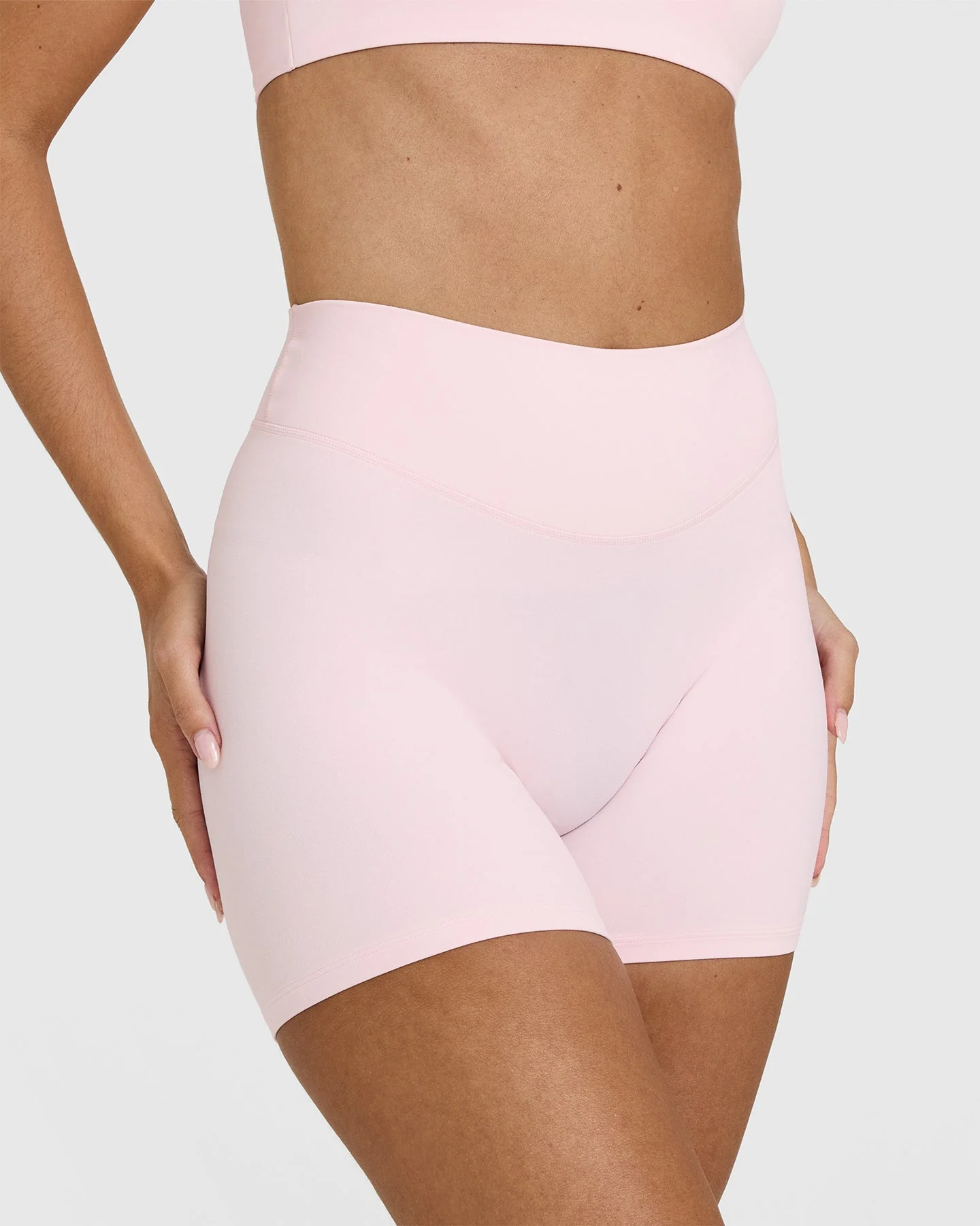 SoftMotion™ Shorts 6" with White Logo | Ballet Pink - Image 4