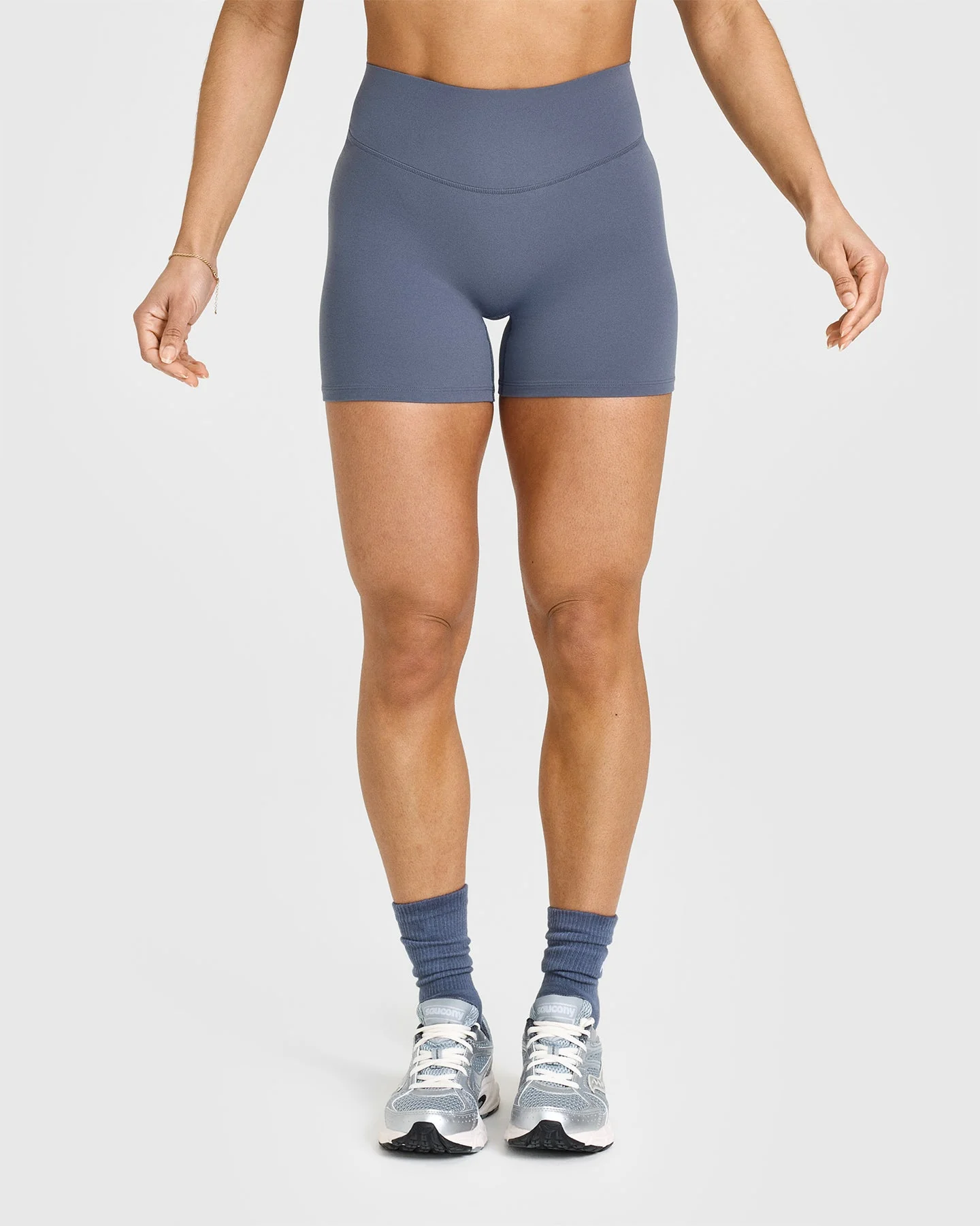 SoftMotion™ Shorts 6" with White Logo | Granite Blue - Image 2
