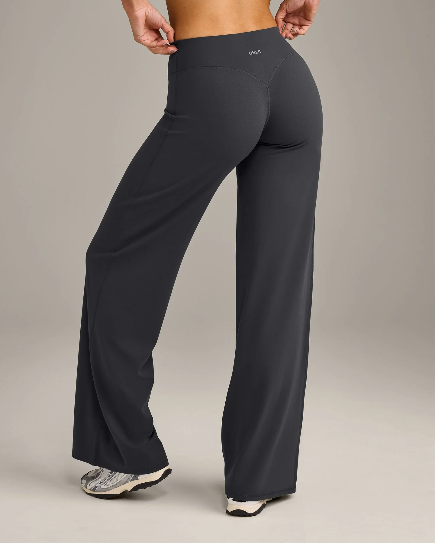 SoftMotion™ Straight Leg Bottoms with Grey Logo | Coal