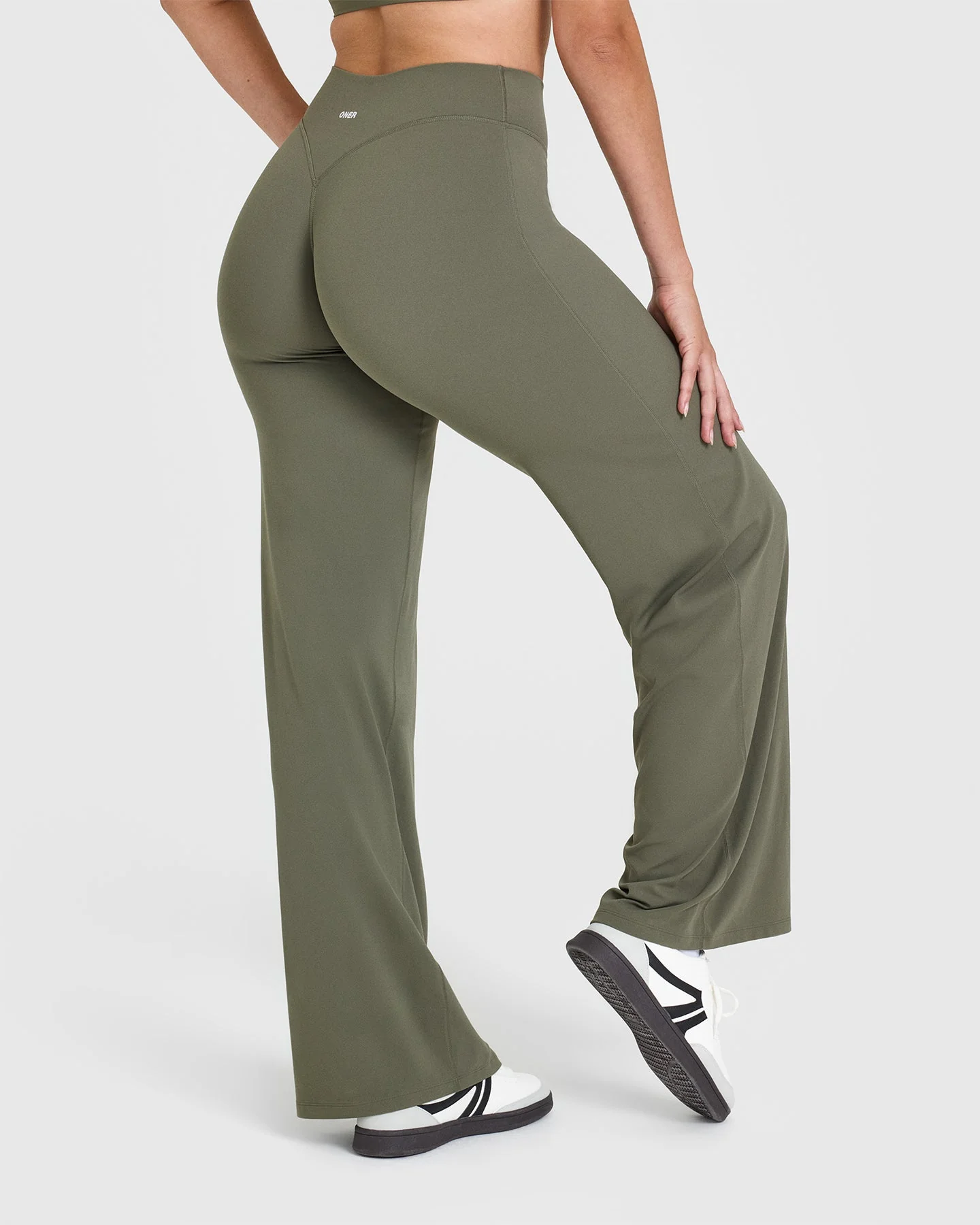 SoftMotion™ Straight Leg Bottoms with White Logo | Alpine Green