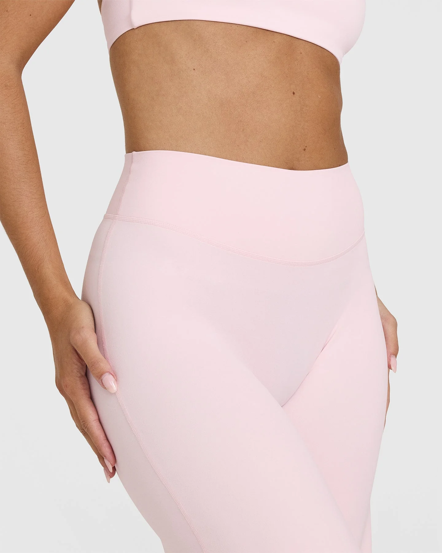 SoftMotion™ Straight Leg Bottoms with White Logo | Ballet Pink - Image 4