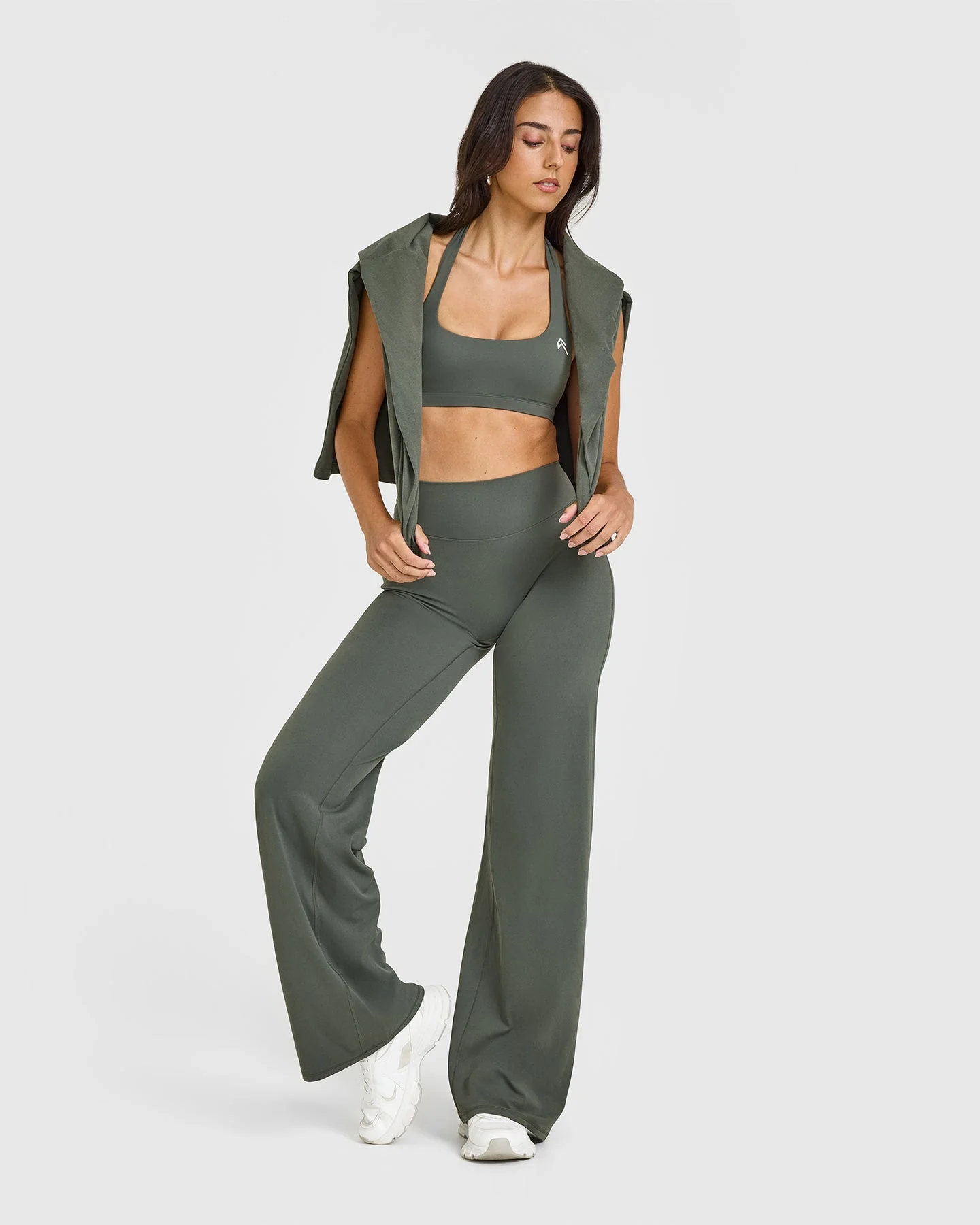 SoftMotion™ Straight Leg Bottoms with White Logo | Dark Khaki - Image 3