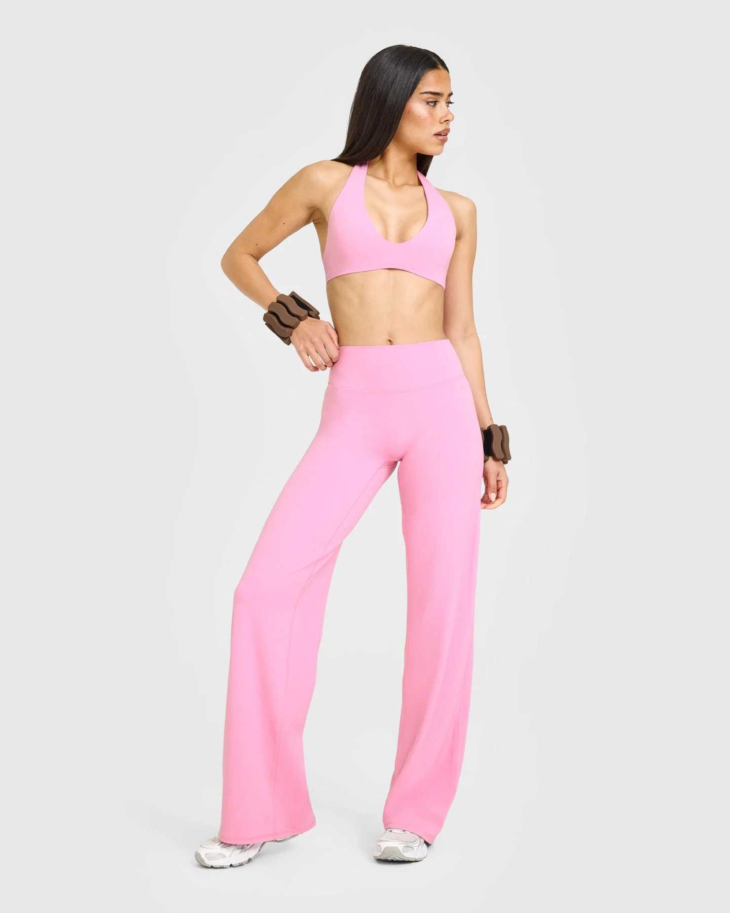 SoftMotion™ Straight Leg Bottoms with White Logo | Rose Pink - Image 3