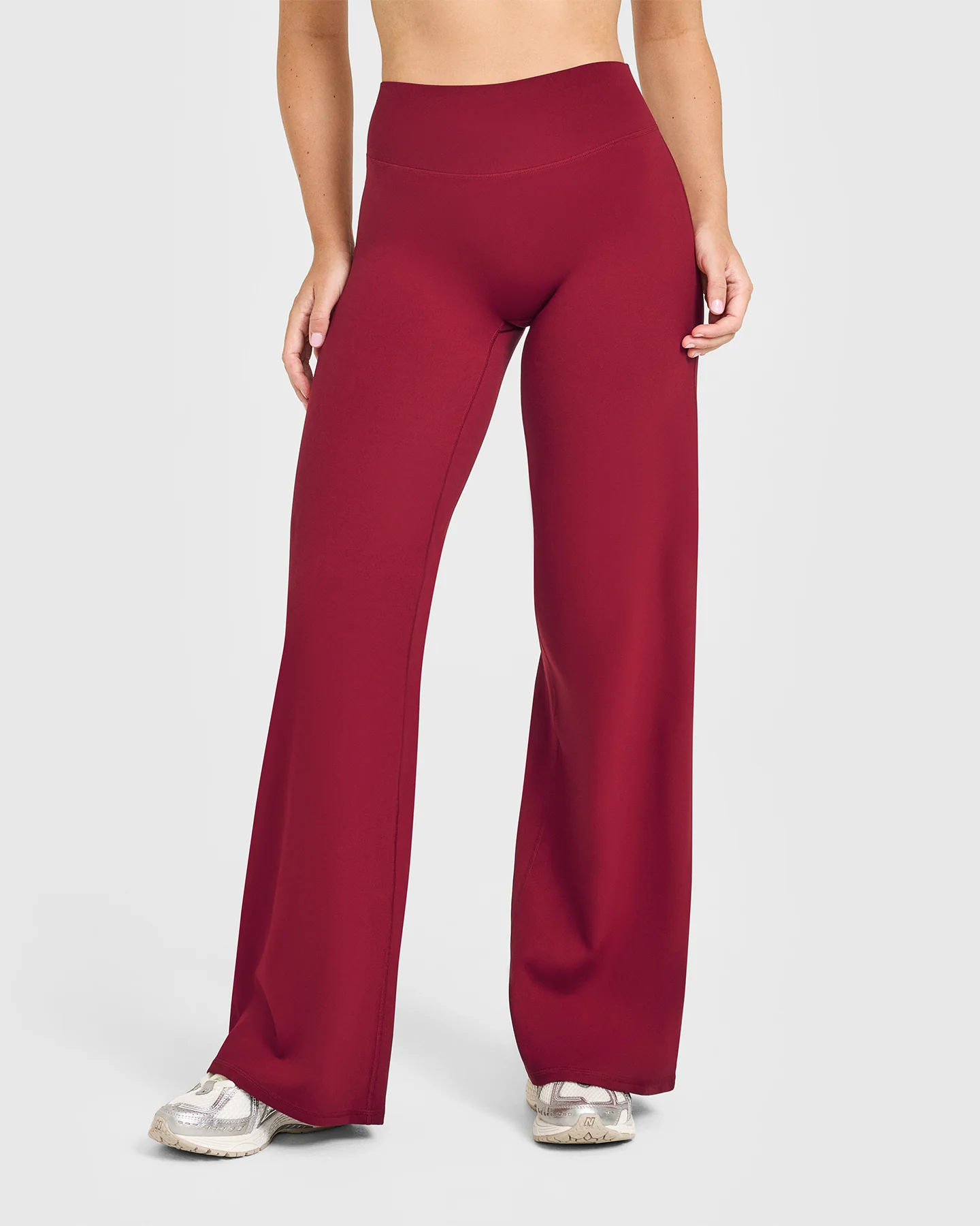 SoftMotion™ Straight Leg Bottoms with White Logo | Ruby Red - Image 2