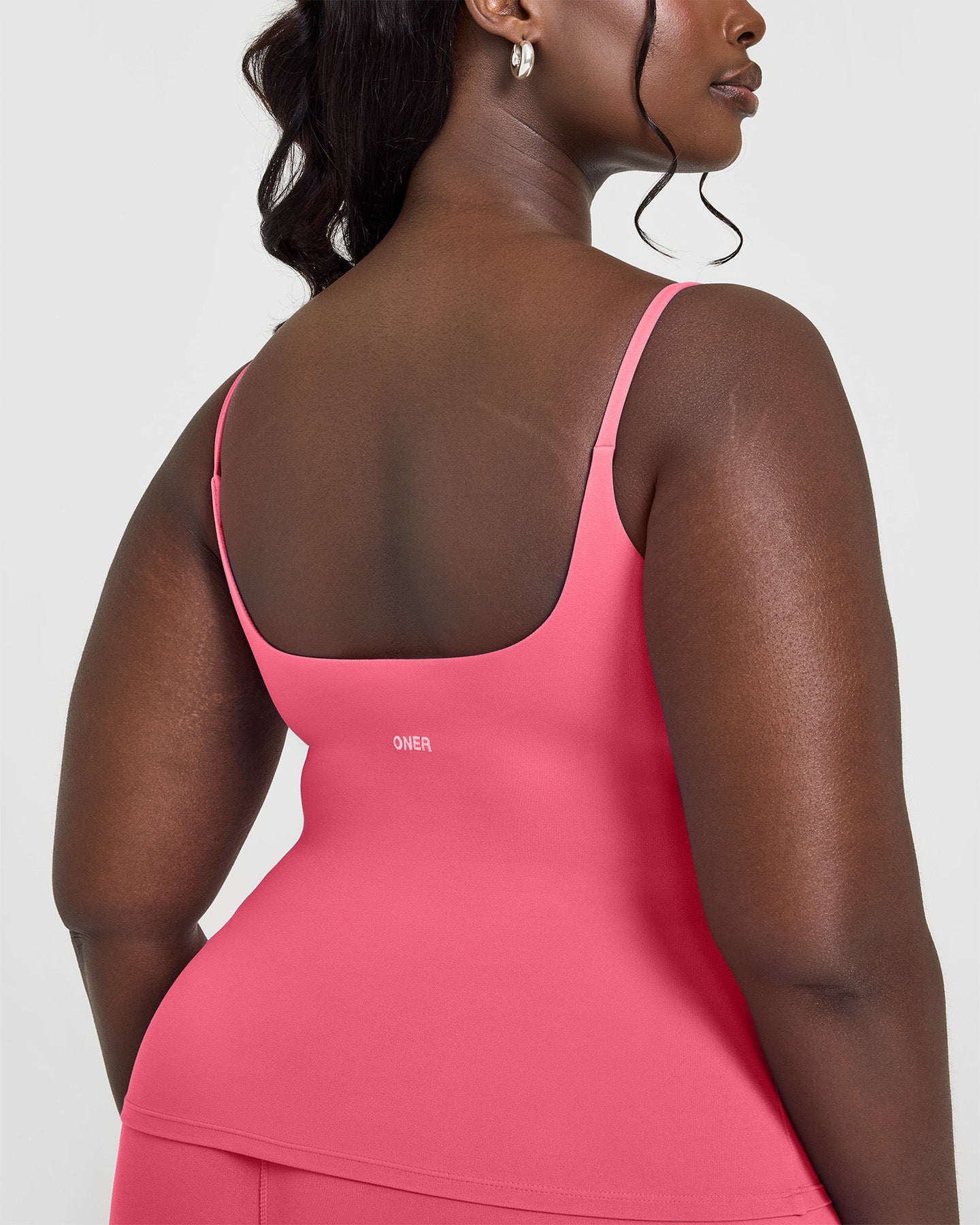 SoftMotion™ Strappy Vest with Built in Bra Shelf with White Logo | Dark Velvet Pink - Image 4
