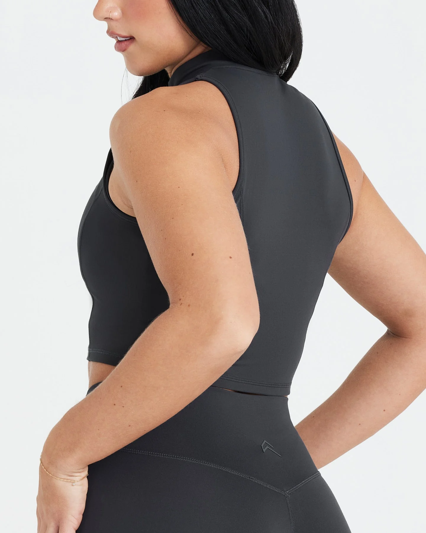 Timeless Half Zip Crop Tank | Coal - Image 5