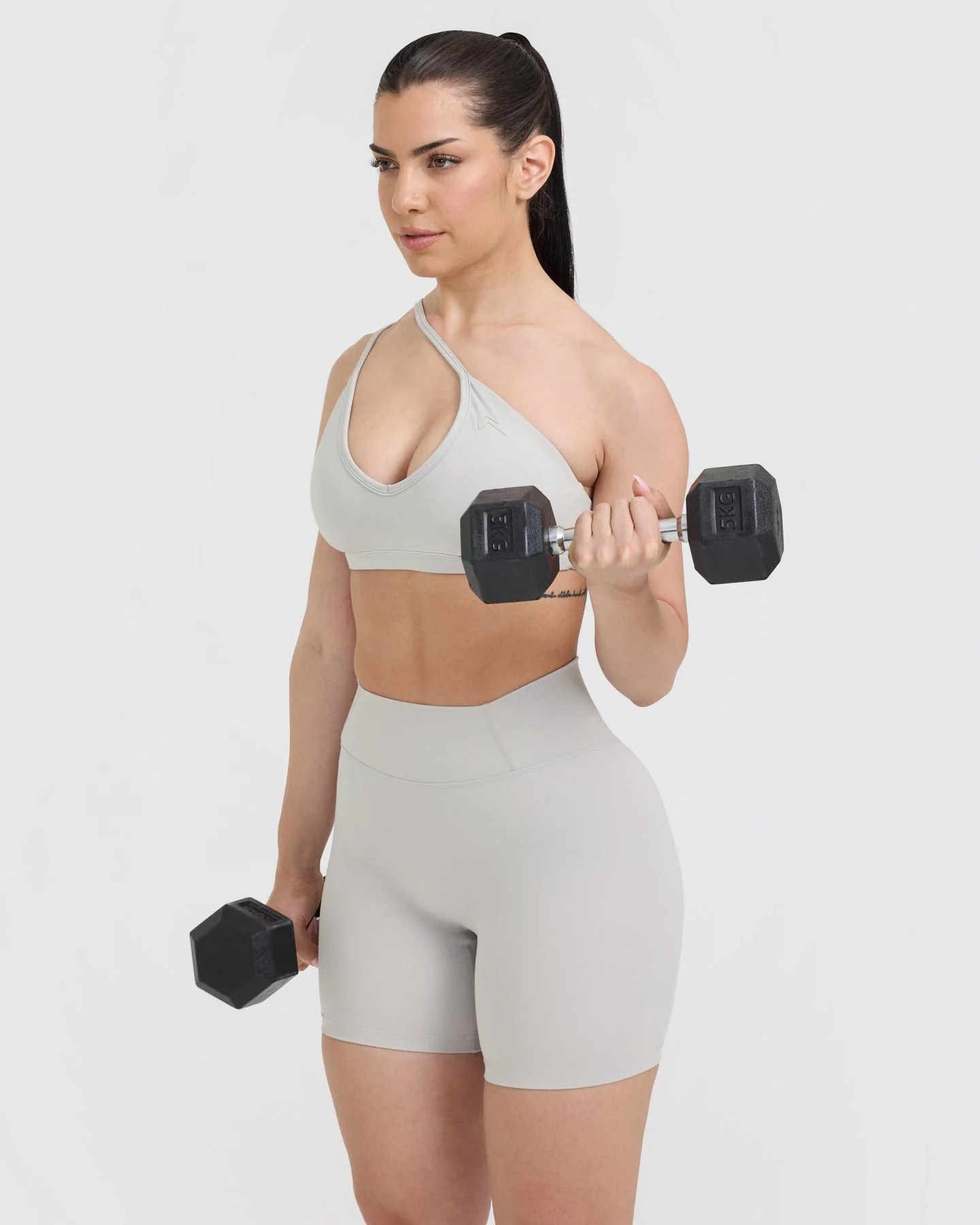 Timeless High Waisted Shorts 6" | Light Grey - Image 6