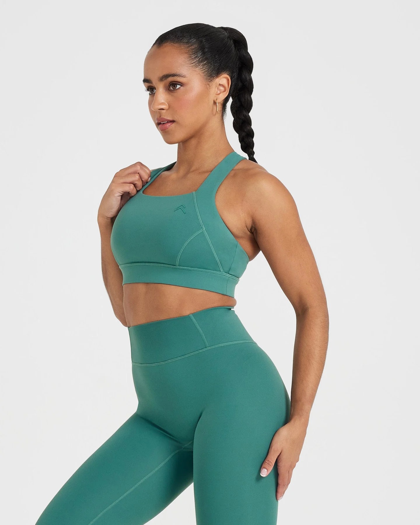 Timeless Wide Strap Sports Bra | Mineral Green - Image 2