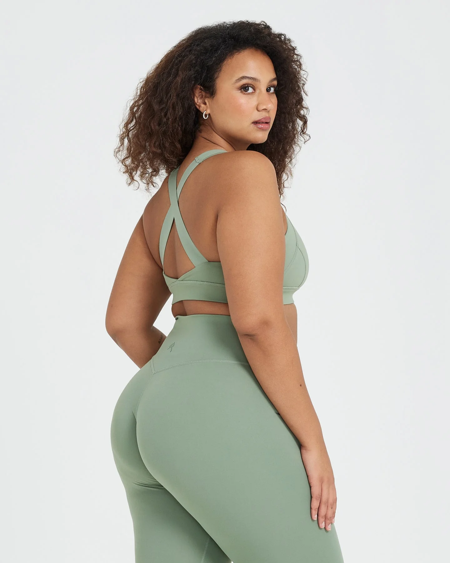Timeless Wide Strap Sports Bra | Sage - Image 2