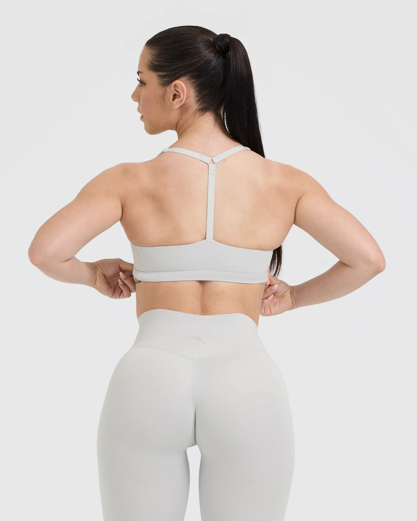 Timeless Square Neck Sports Bra | Light Grey - Image 2