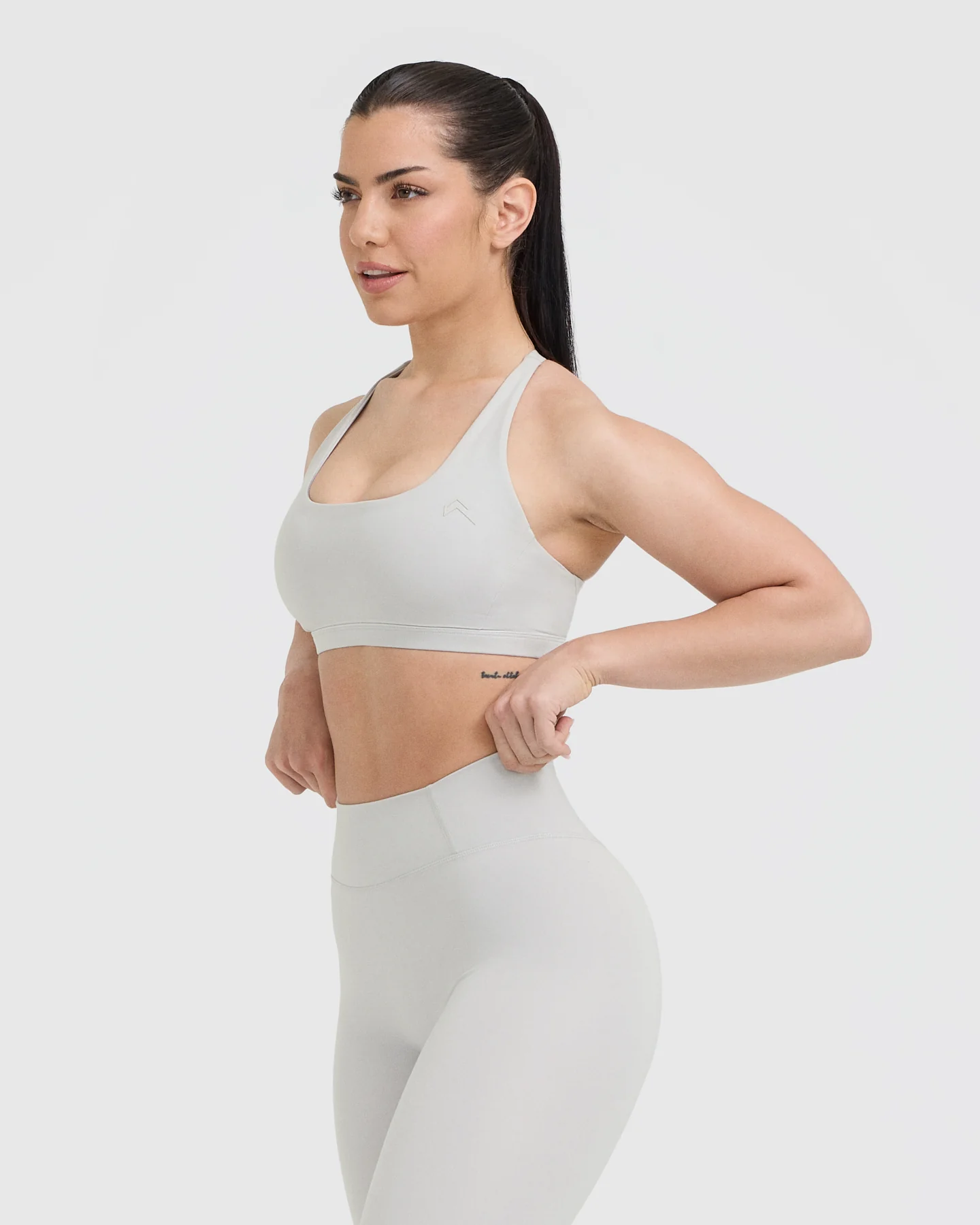 Timeless Square Neck Sports Bra | Light Grey - Image 3