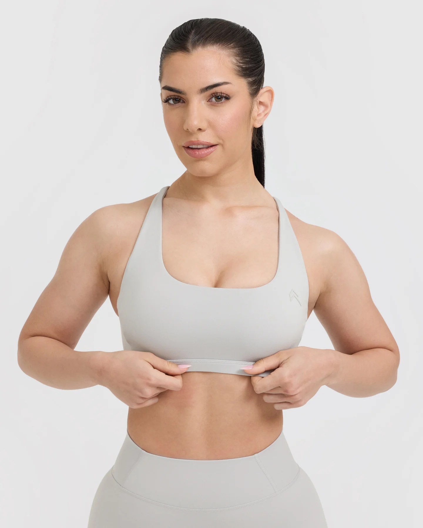 Timeless Square Neck Sports Bra | Light Grey - Image 4