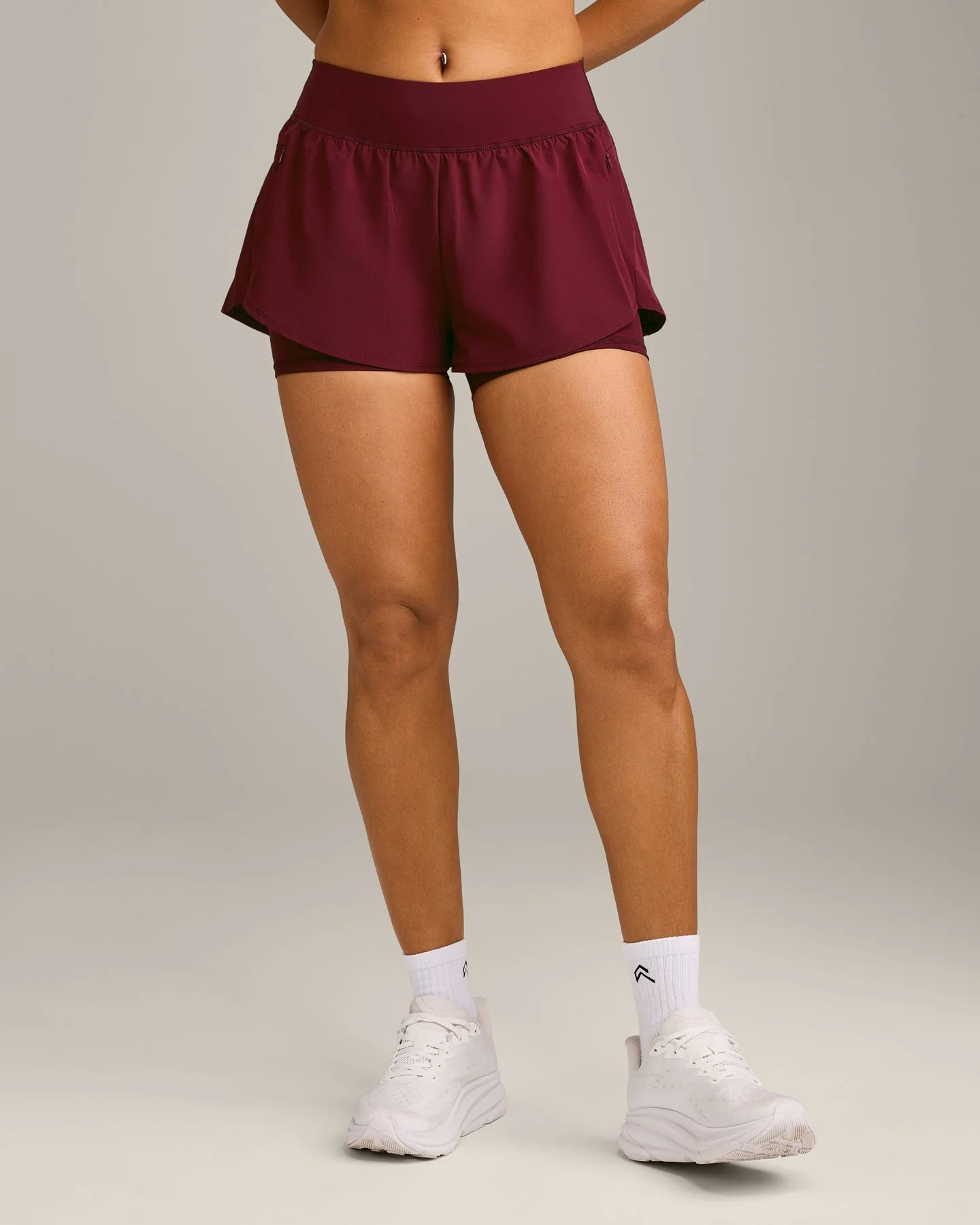 UnifiedMove™ Double Layer Shorts 5" with Reflective Logo | Rosewood - Image 2