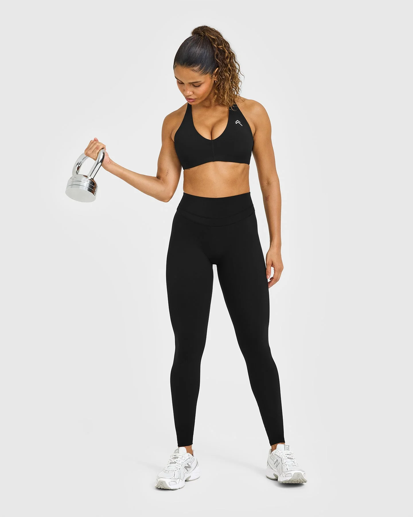 UnifiedMove™ High Waisted Leggings White Logo | Black - Image 3