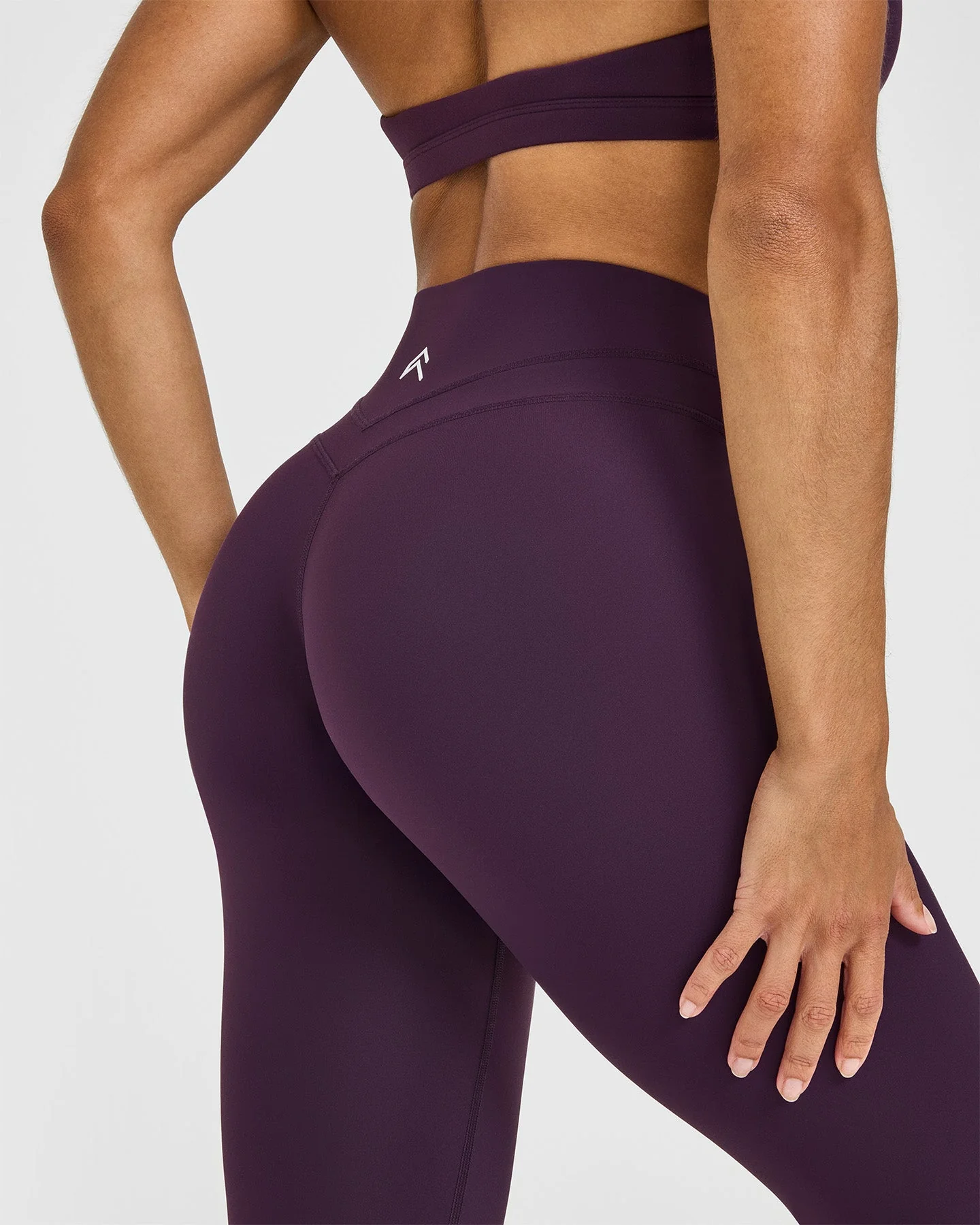 UnifiedMove™ High Waisted Leggings White Logo | Blackberry Purple - Image 4
