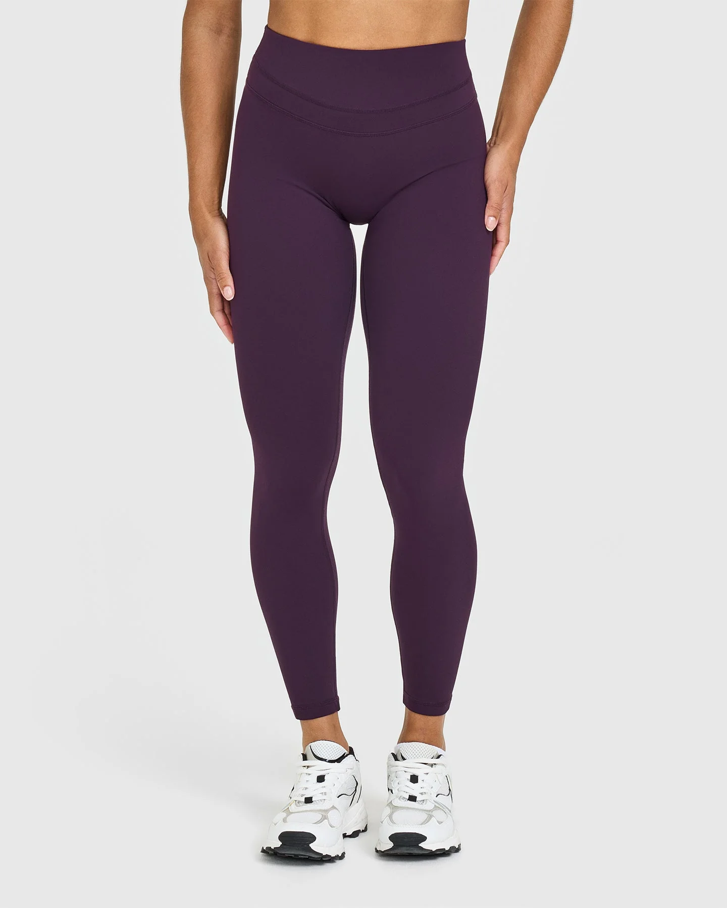 UnifiedMove™ High Waisted Leggings White Logo | Blackberry Purple - Image 6