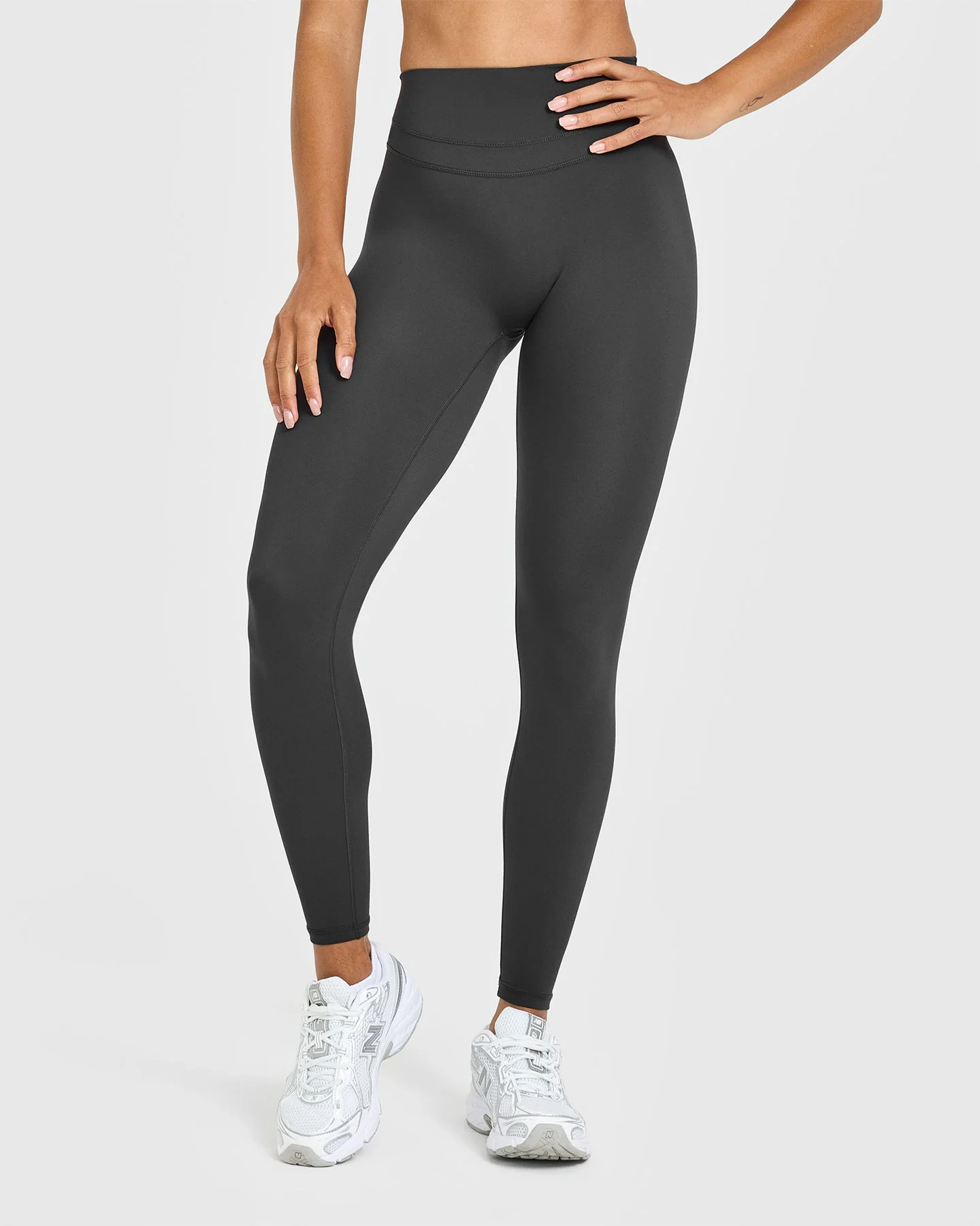 UnifiedMove™ High Waisted Leggings White Logo | Coal - Image 2