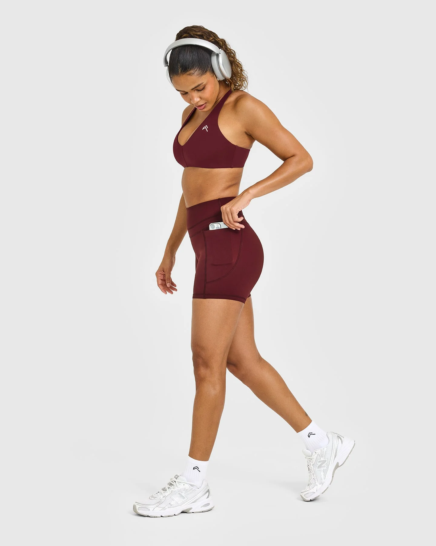 UnifiedMove™ High Waisted Pocket Shorts 6" | Rosewood - Image 4