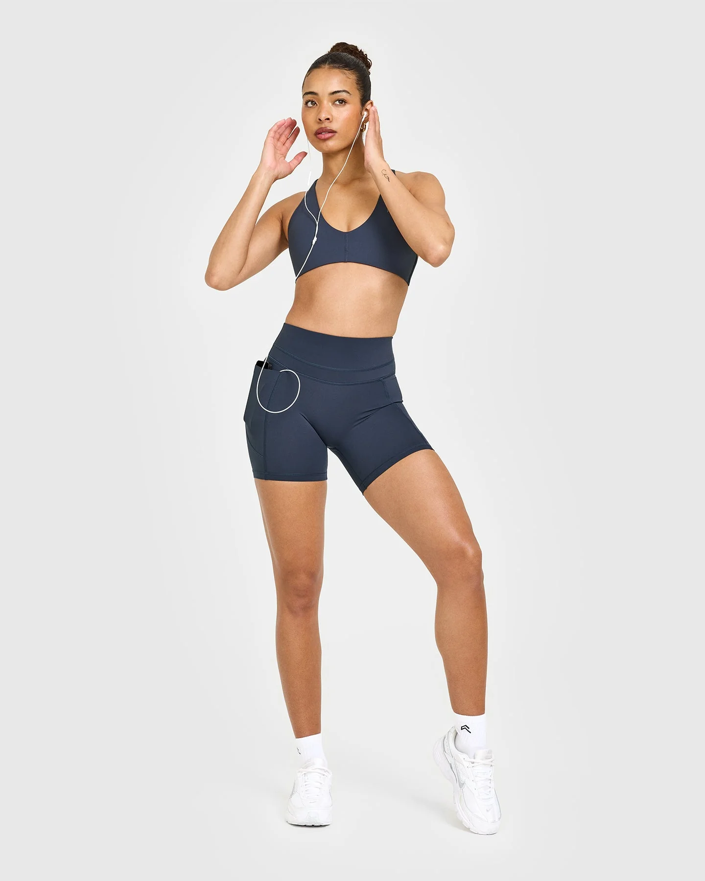UnifiedMove™ High Waisted Pocket Shorts 6" | True Blue - Image 3