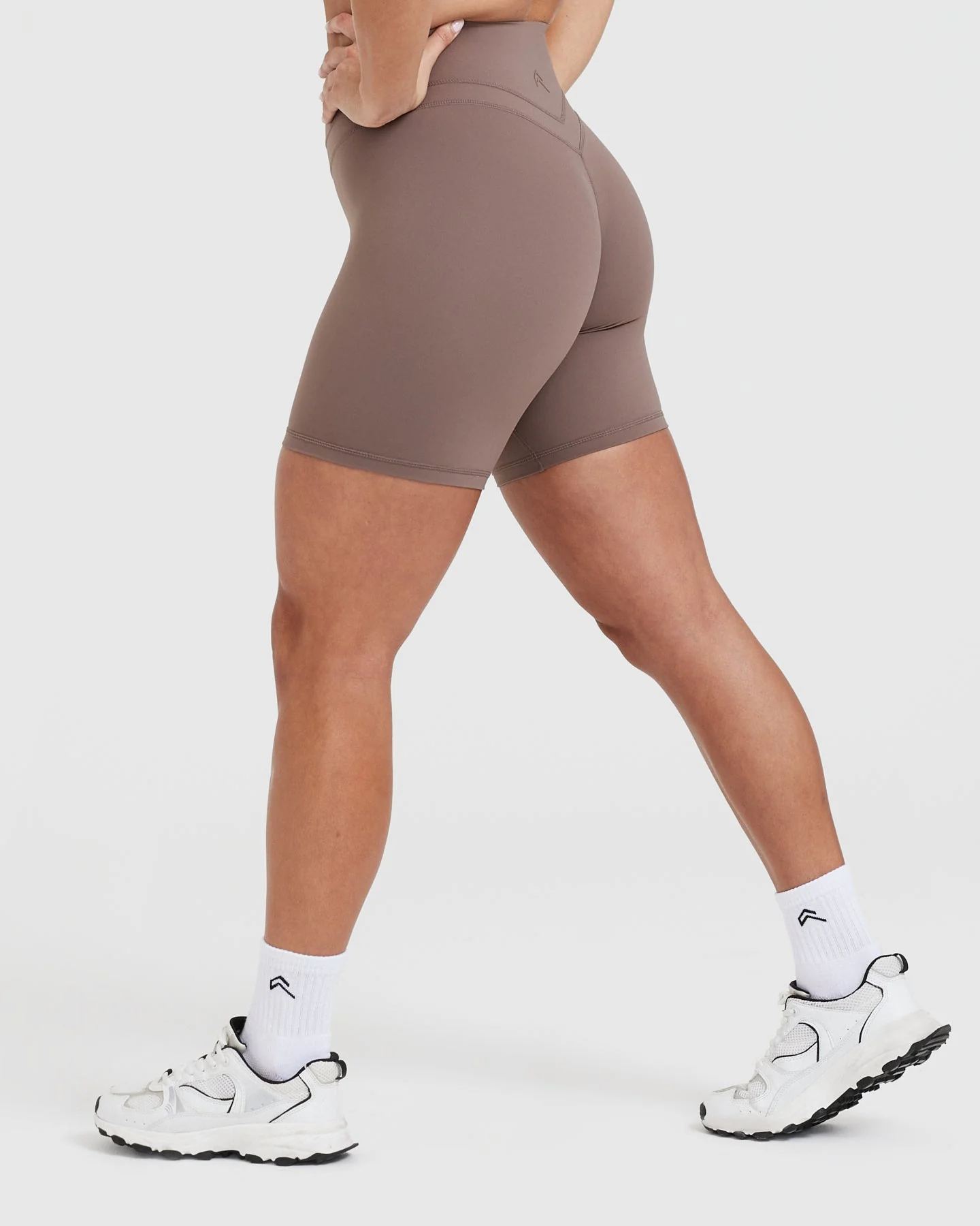 UnifiedMove™ High Waisted Shorts 6" | Cool Brown - Image 2