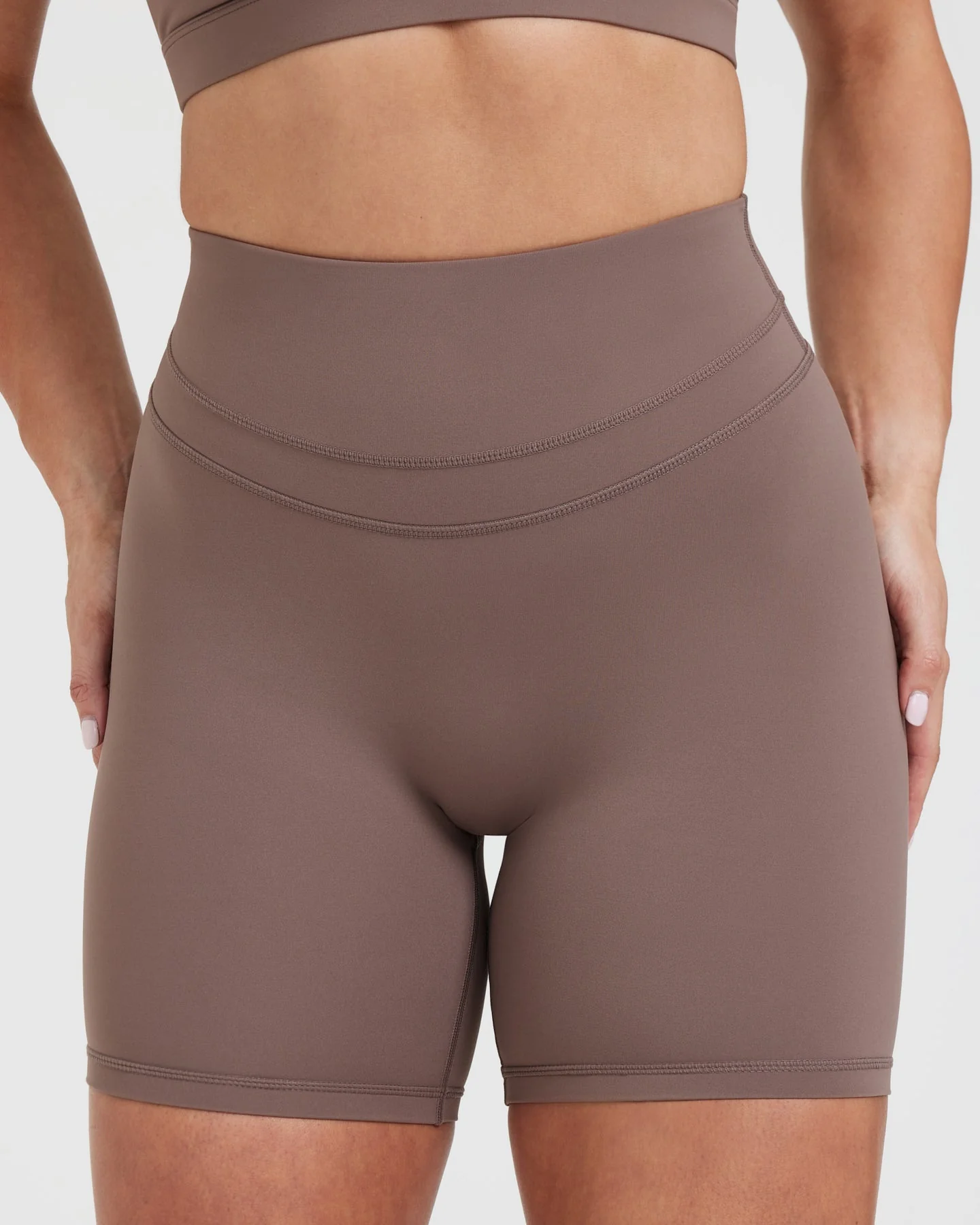UnifiedMove™ High Waisted Shorts 6" | Cool Brown - Image 4