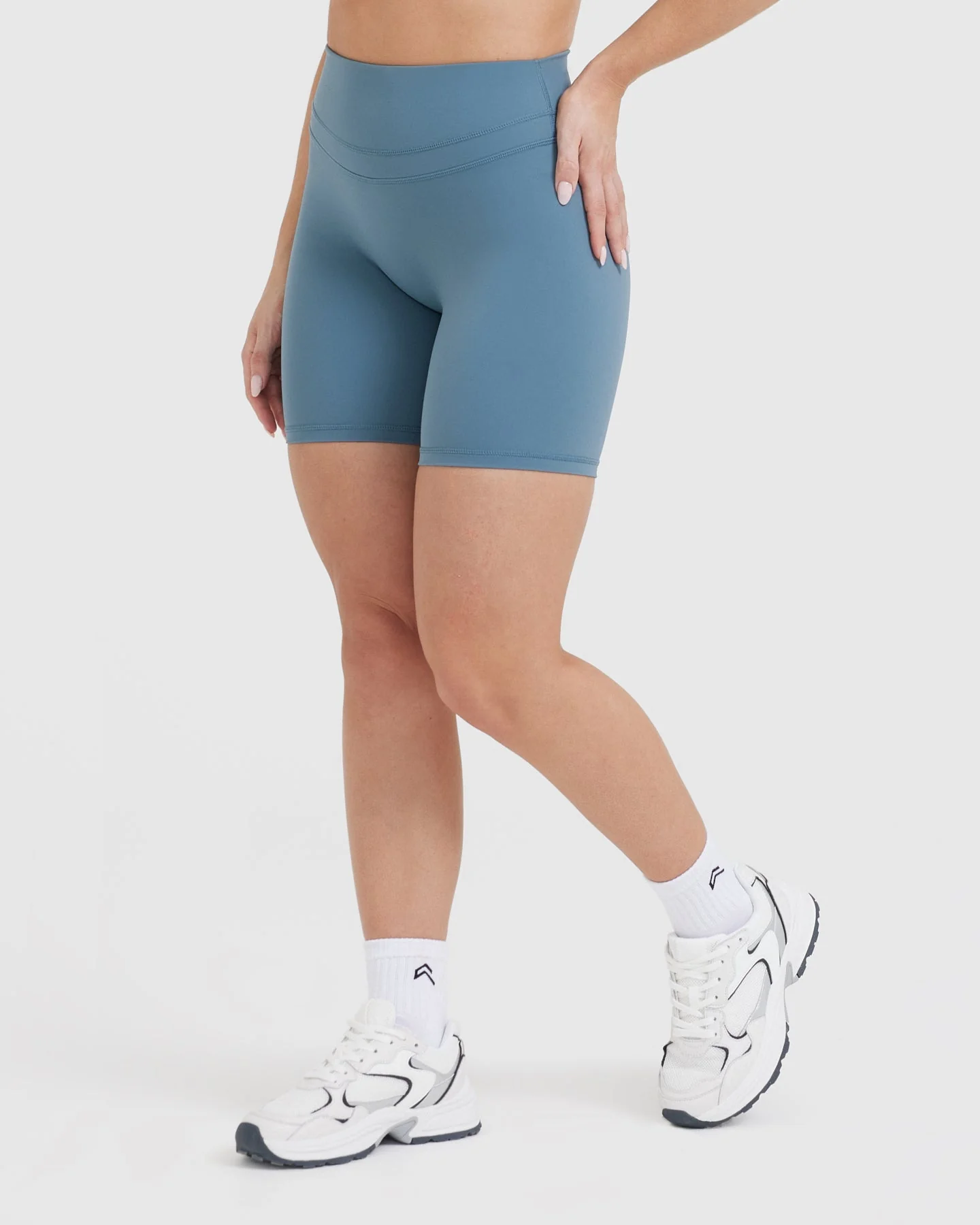 UnifiedMove™ High Waisted Shorts 6" | Moonstone Blue - Image 3