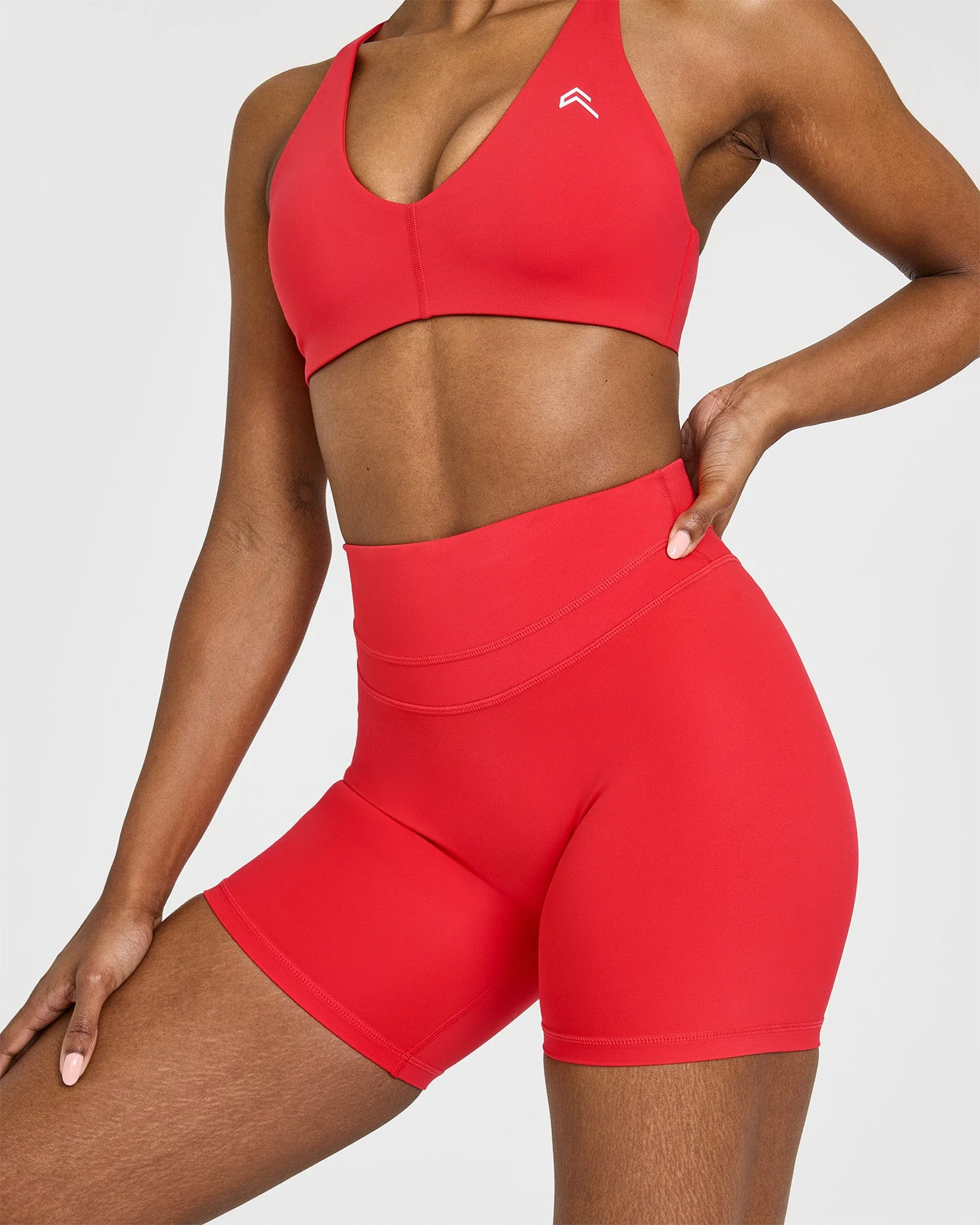 UnifiedMove™ High Waisted Shorts 6" | Muscle Mommy Red - Image 4