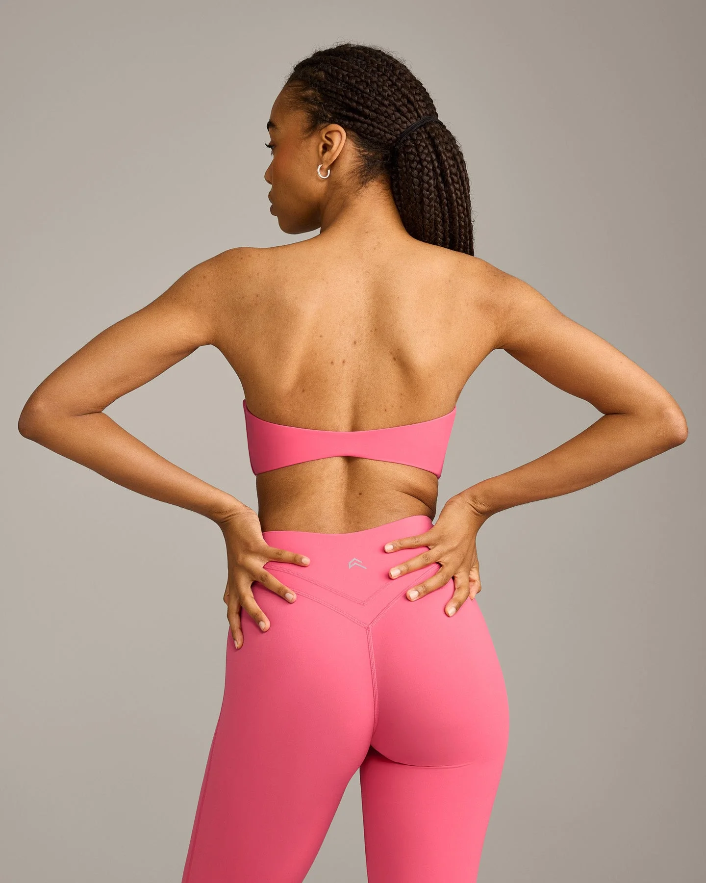 UnifiedMove™ Micro Bandeau Bralette with Reflective Logo | Hot Girl Pink - Image 6